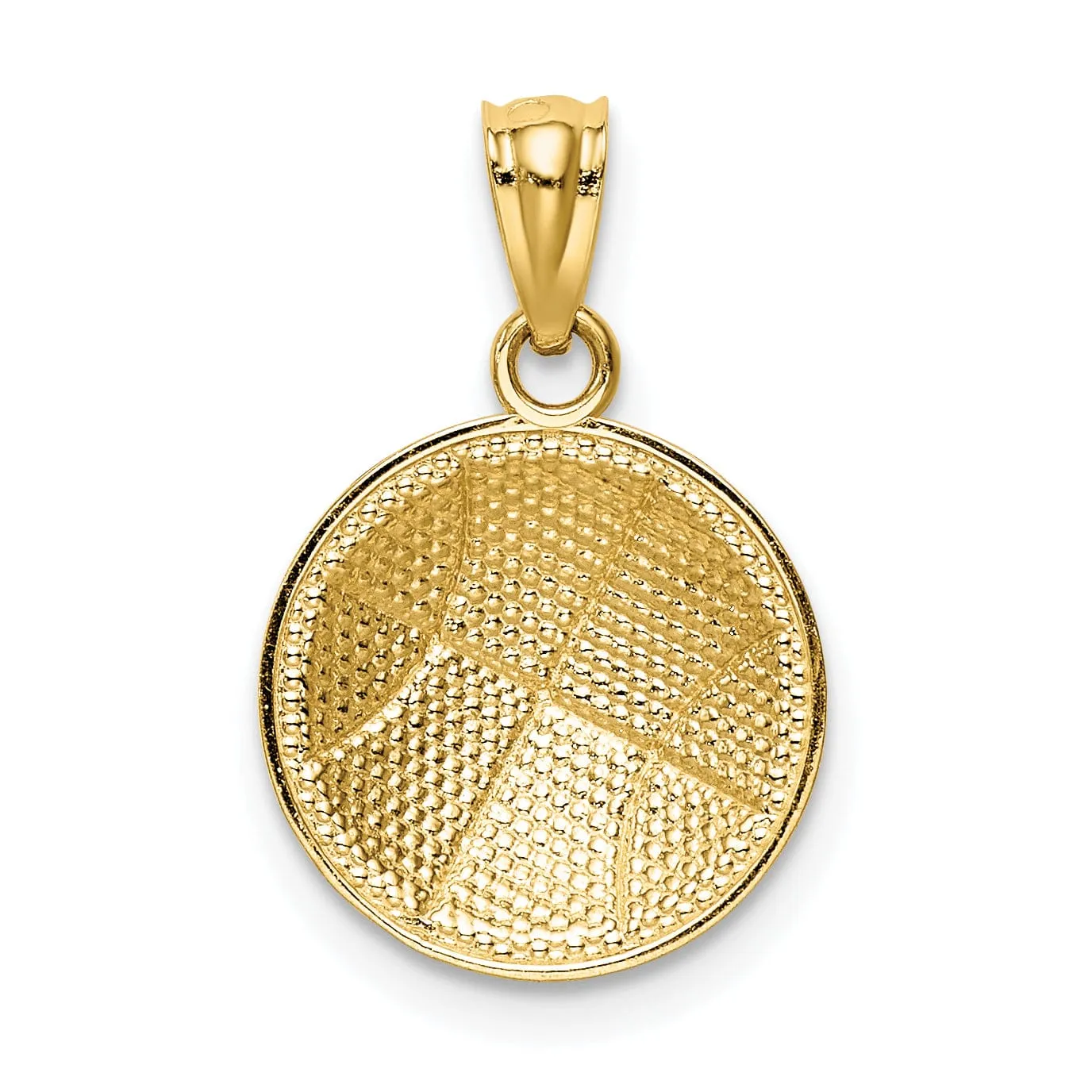 14k Yellow Gold Polished 3-D Basketball Pendant