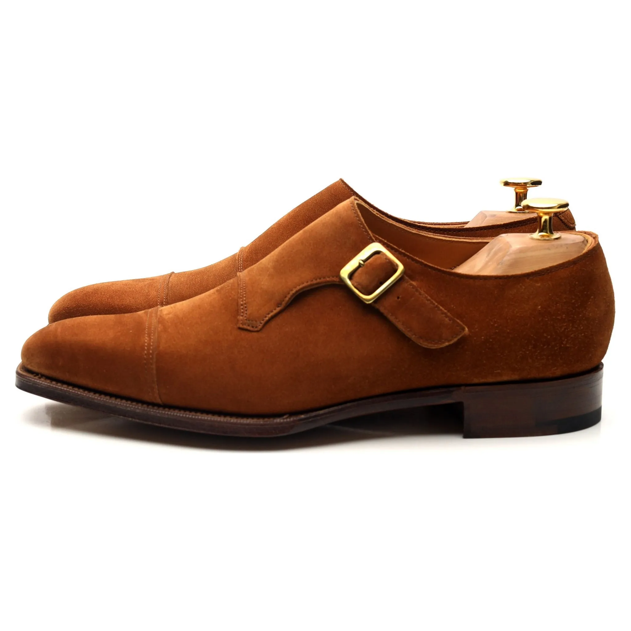 'Ashton' Tan Brown Suede Monk Strap UK 6 E