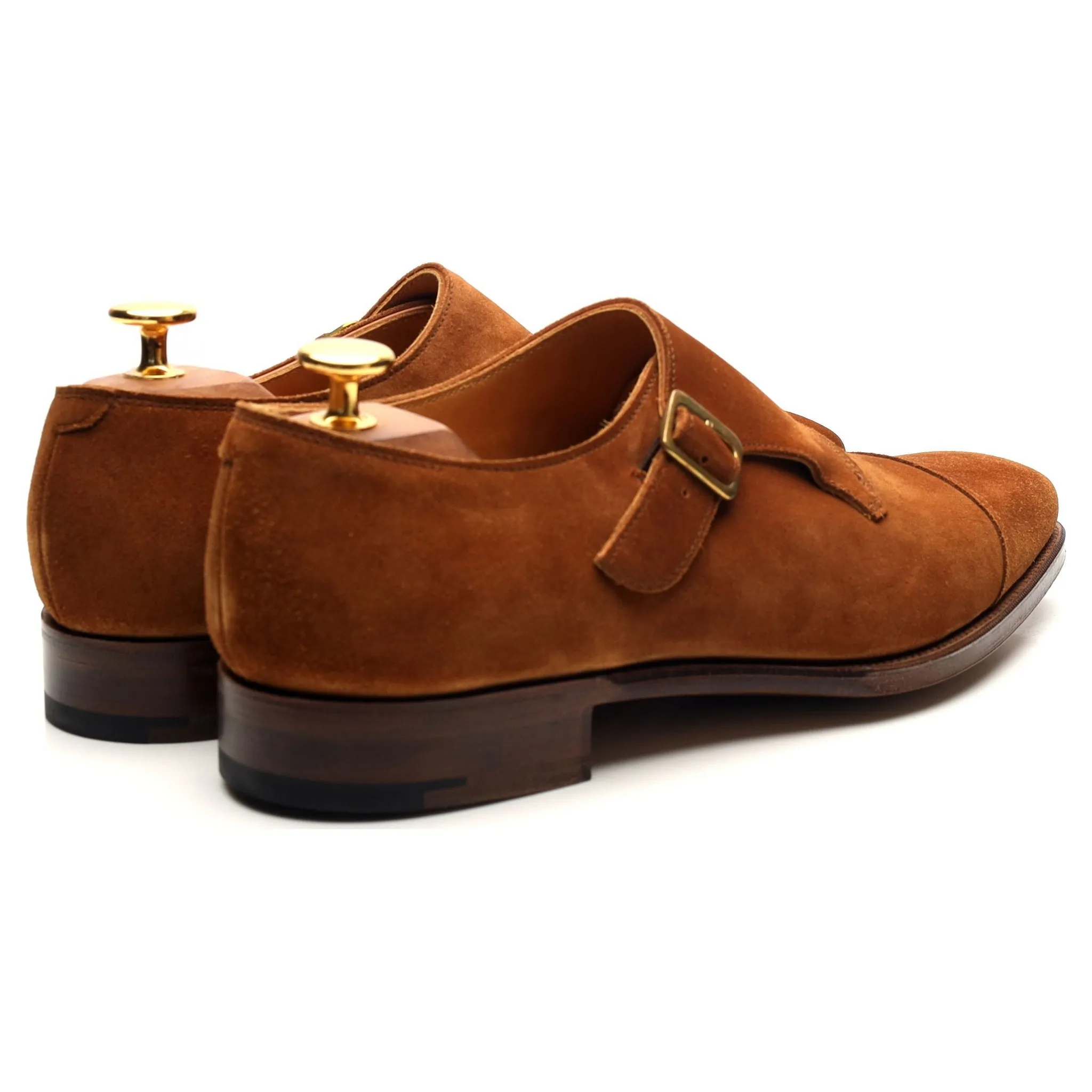 'Ashton' Tan Brown Suede Monk Strap UK 6 E