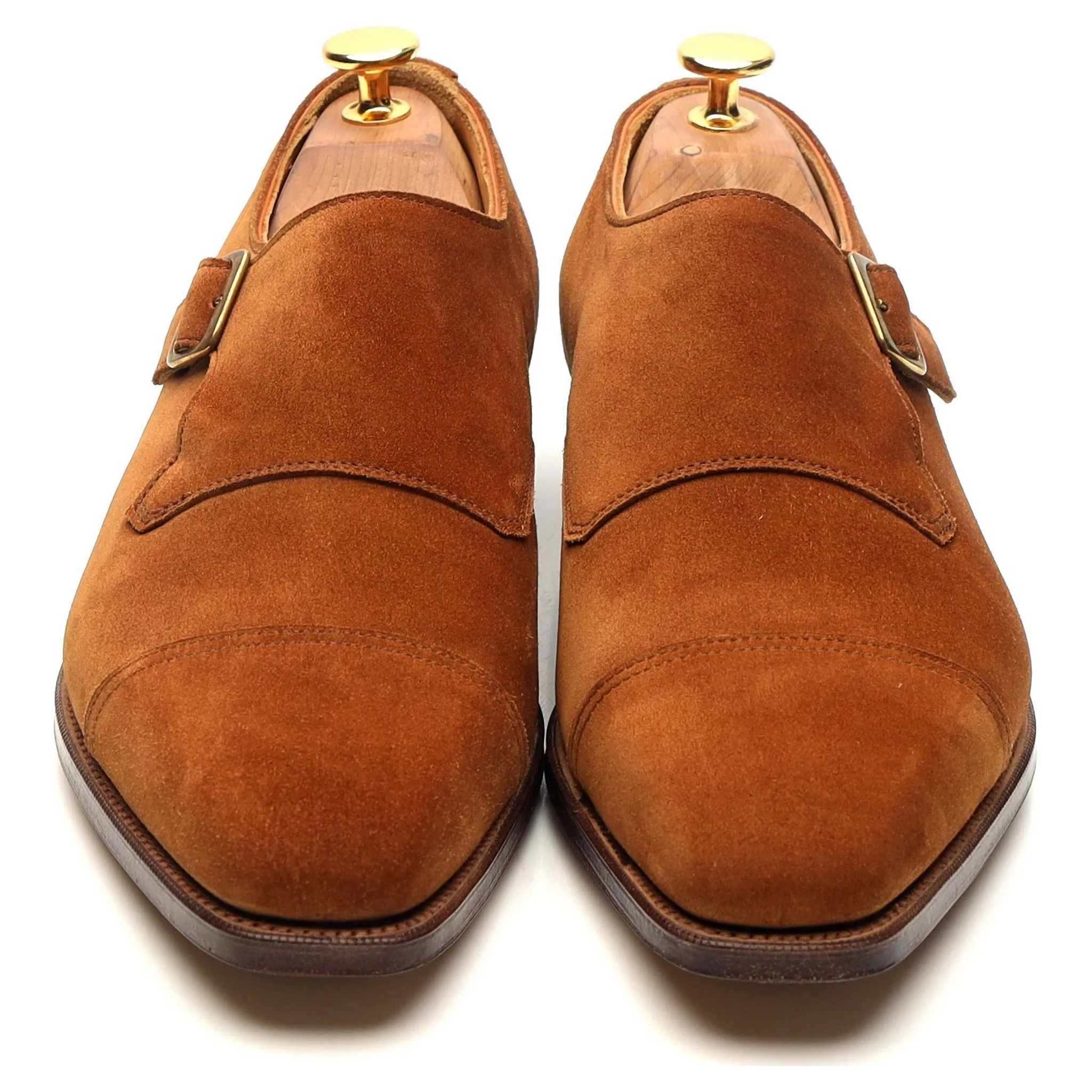 'Ashton' Tan Brown Suede Monk Strap UK 6 E