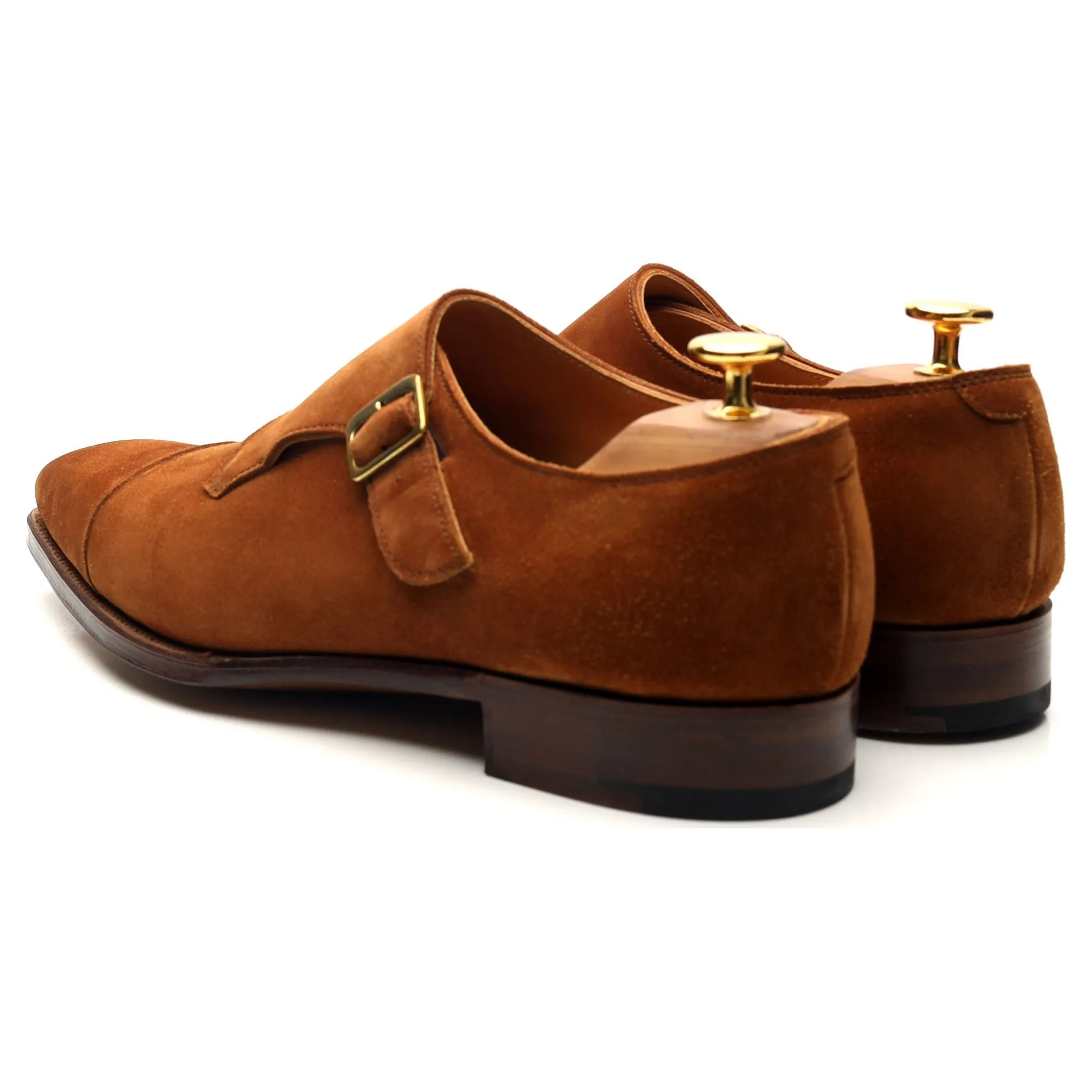 'Ashton' Tan Brown Suede Monk Strap UK 6 E