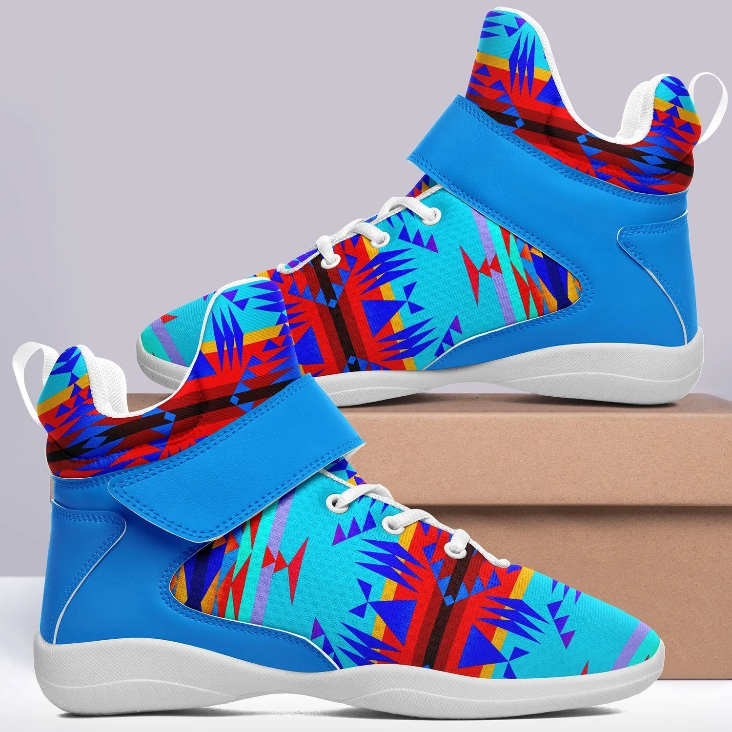 Between the Mountains Blue Kid's Ipottaa Basketball / Sport High Top Shoes