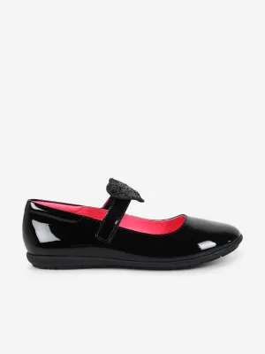 Billieblush Girls Heart Ballerina Shoes in Black