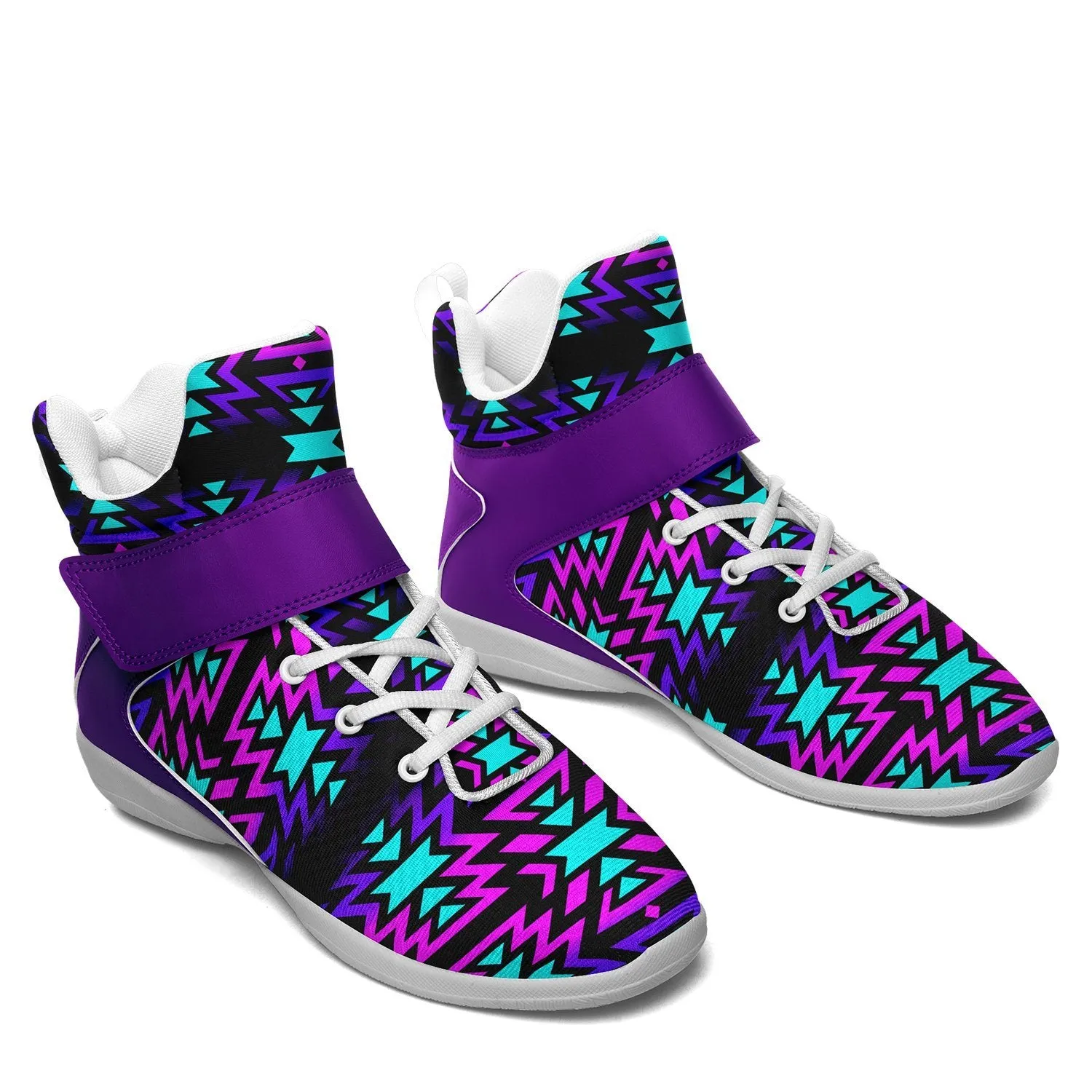 Black Fire Winter Sunset Ipottaa Basketball / Sport High Top Shoes