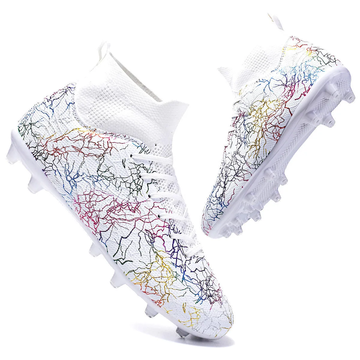 Camouflage High-Top Soccer Cleats for Kids, Factory Direct