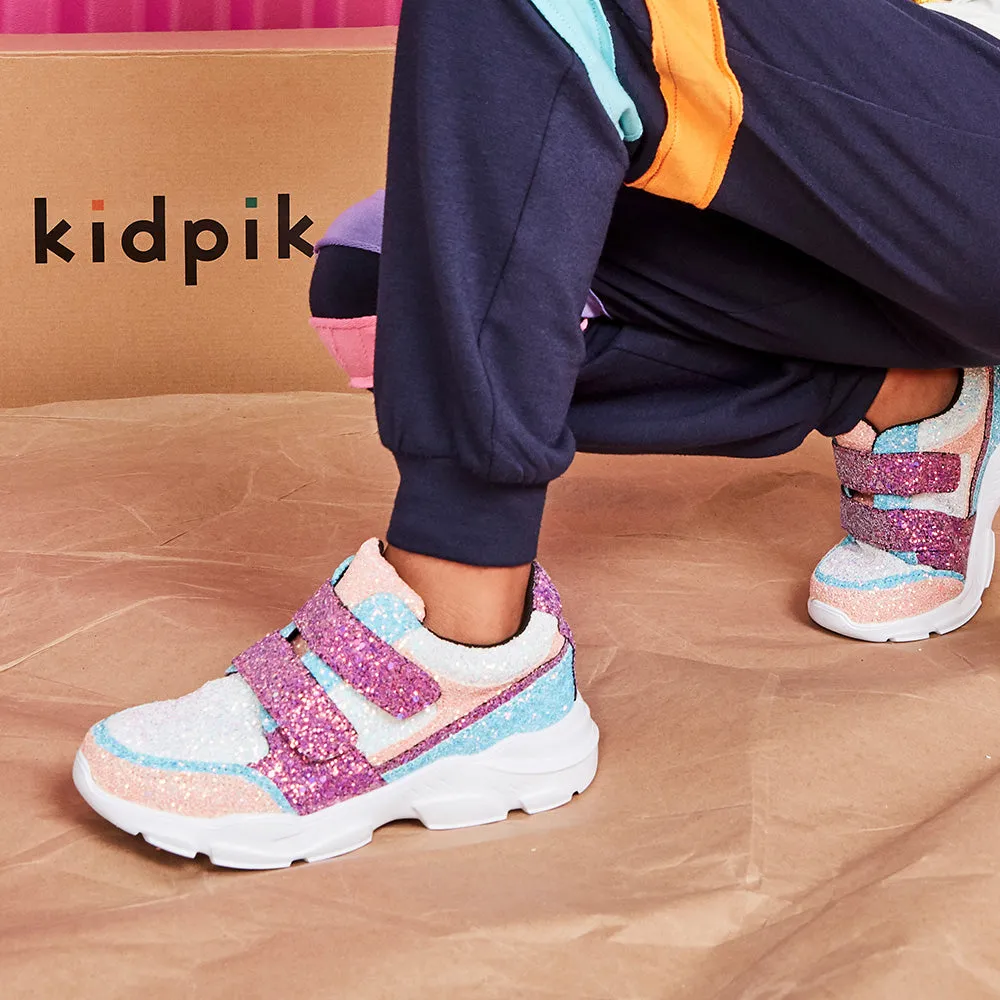 Color Block Chunky Glitter Sneaker