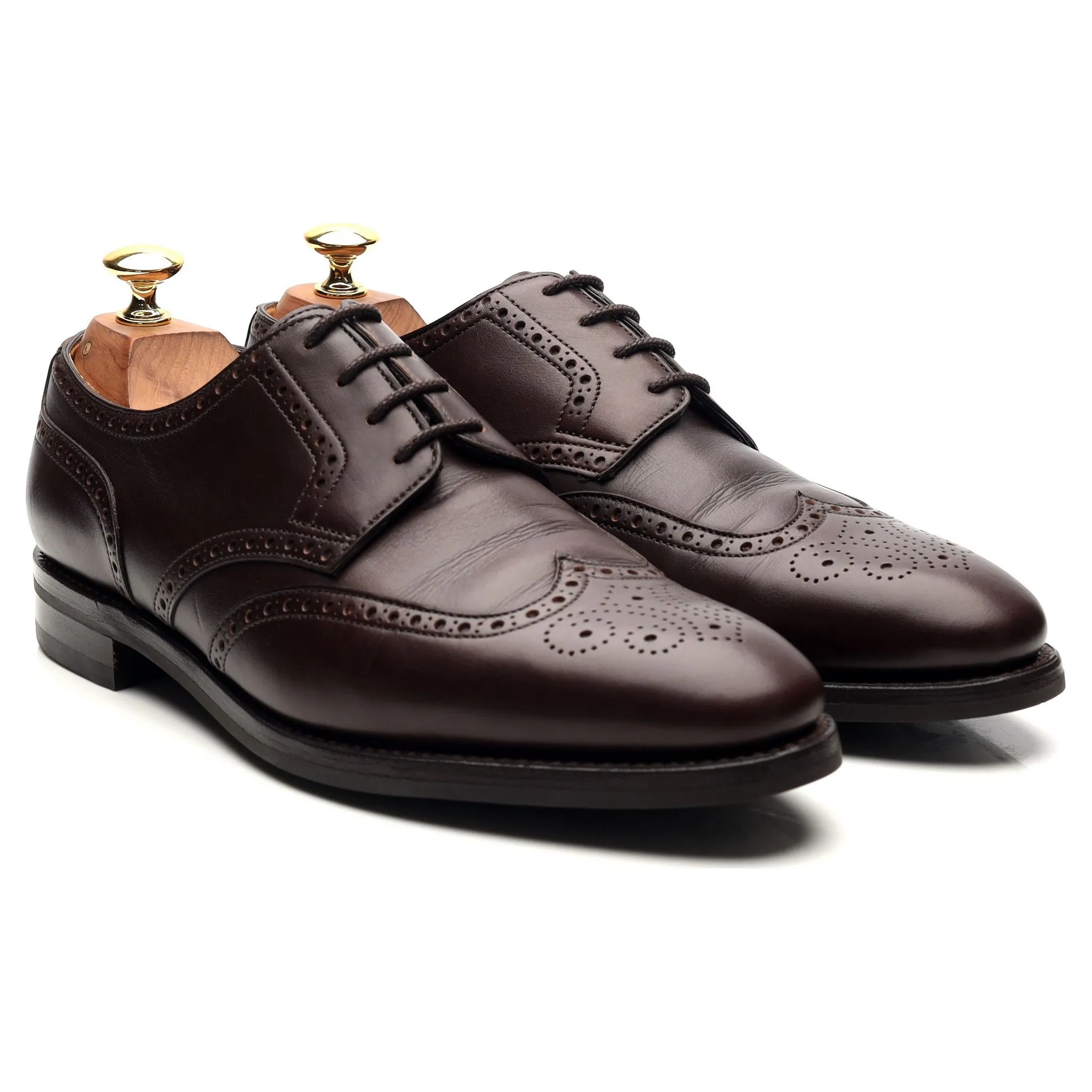 'Darby lll' Dark Brown Leather Derby Brogues UK 6 EE