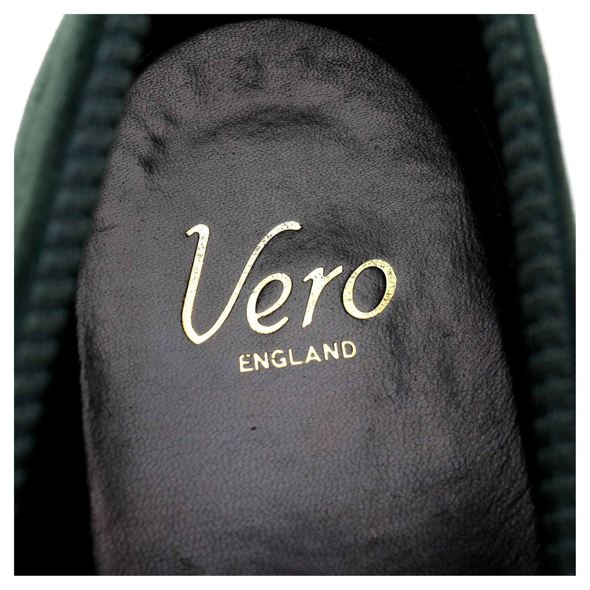 Dark Green Velvet Slippers UK 6.5