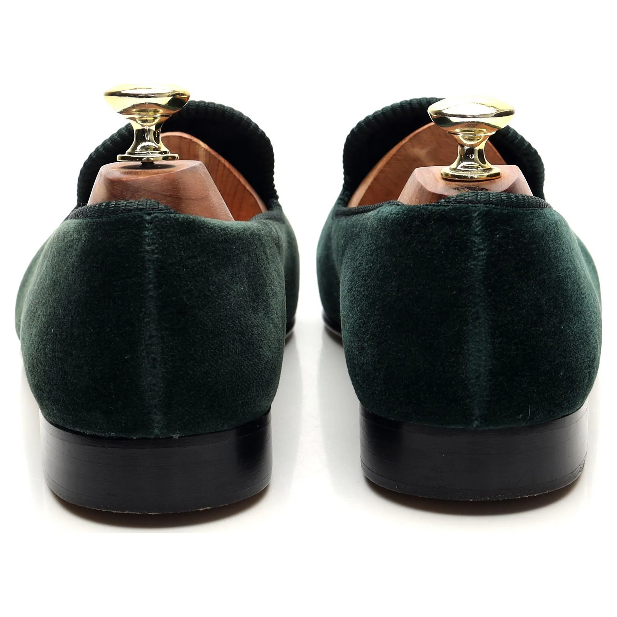 Dark Green Velvet Slippers UK 6.5