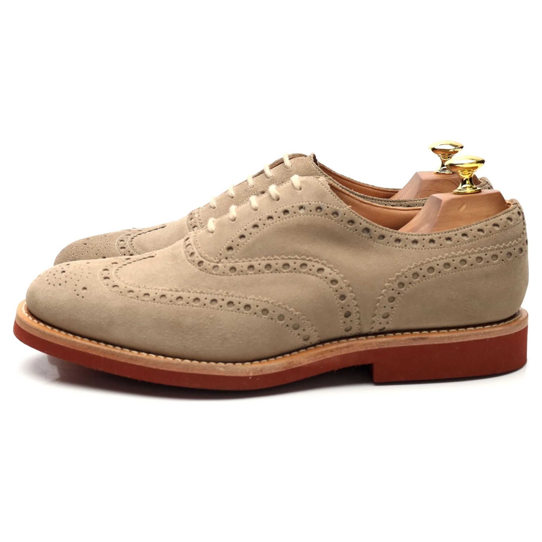 'Downton' Sand Suede Oxford Brogues UK 8.5 G