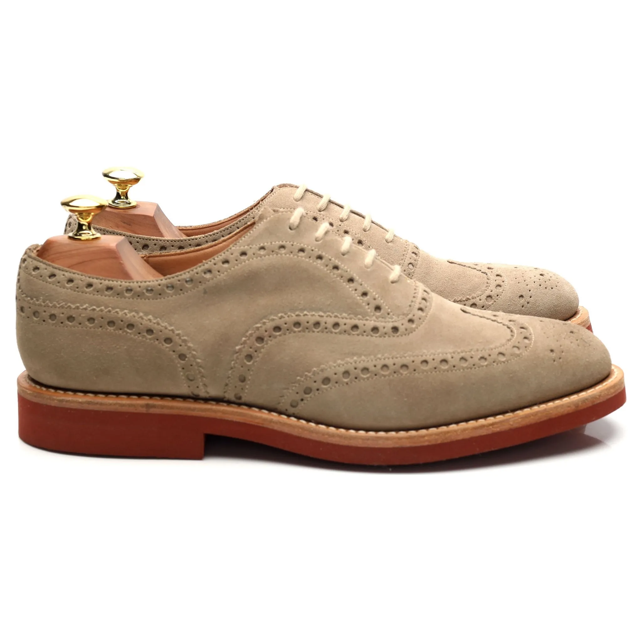 'Downton' Sand Suede Oxford Brogues UK 8.5 G