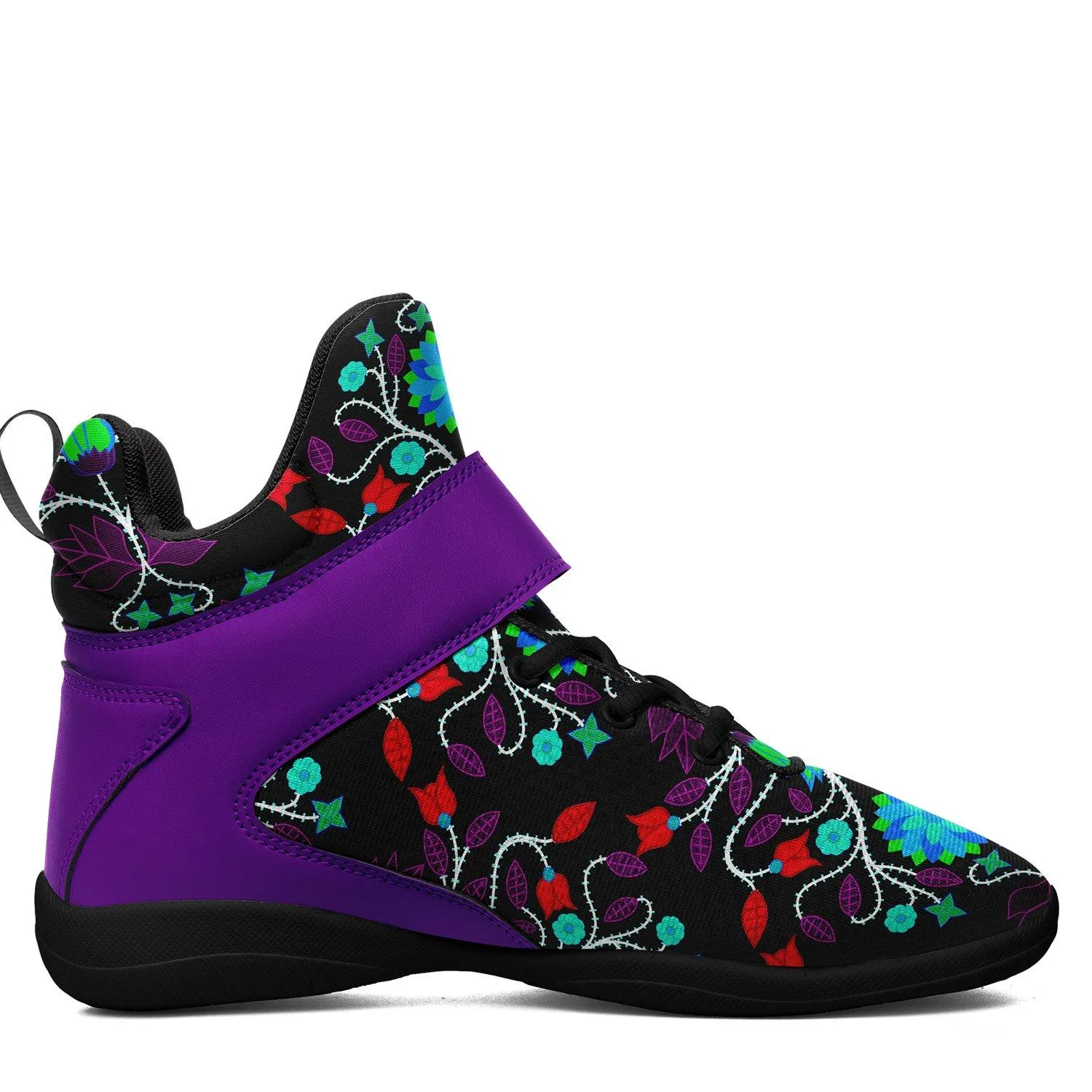 Floral Beadwork Four Clans Winter Ipottaa Basketball / Sport High Top Shoes - Black Sole