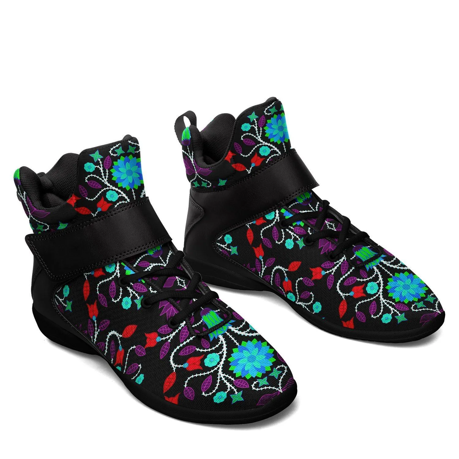 Floral Beadwork Four Clans Winter Ipottaa Basketball / Sport High Top Shoes - Black Sole