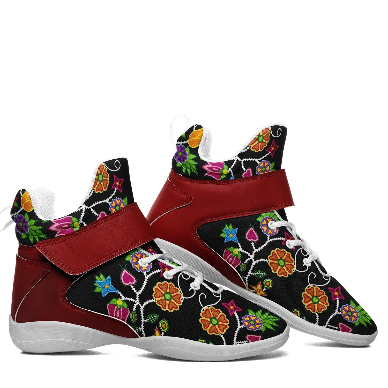 Floral Beadwork Kid's Ipottaa Basketball / Sport High Top Shoes