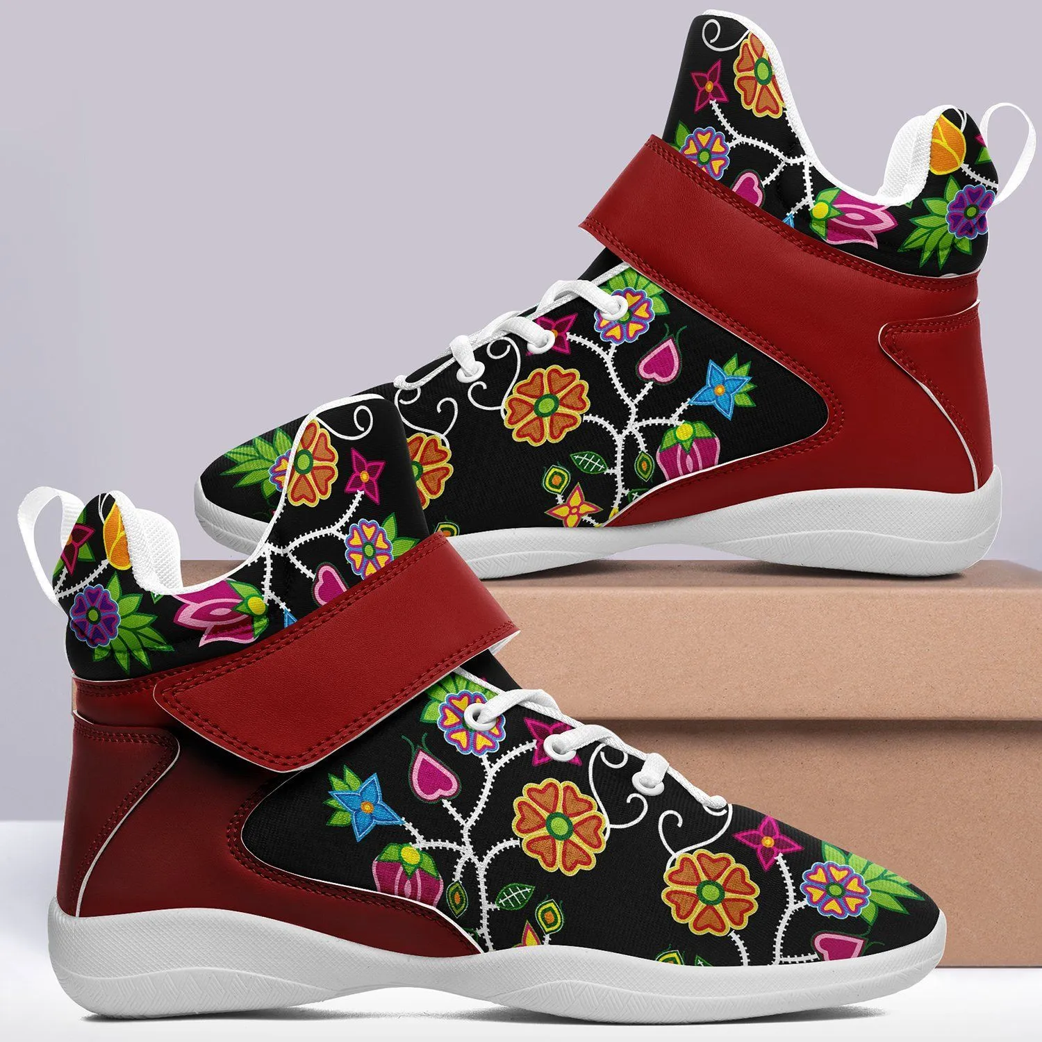 Floral Beadwork Kid's Ipottaa Basketball / Sport High Top Shoes