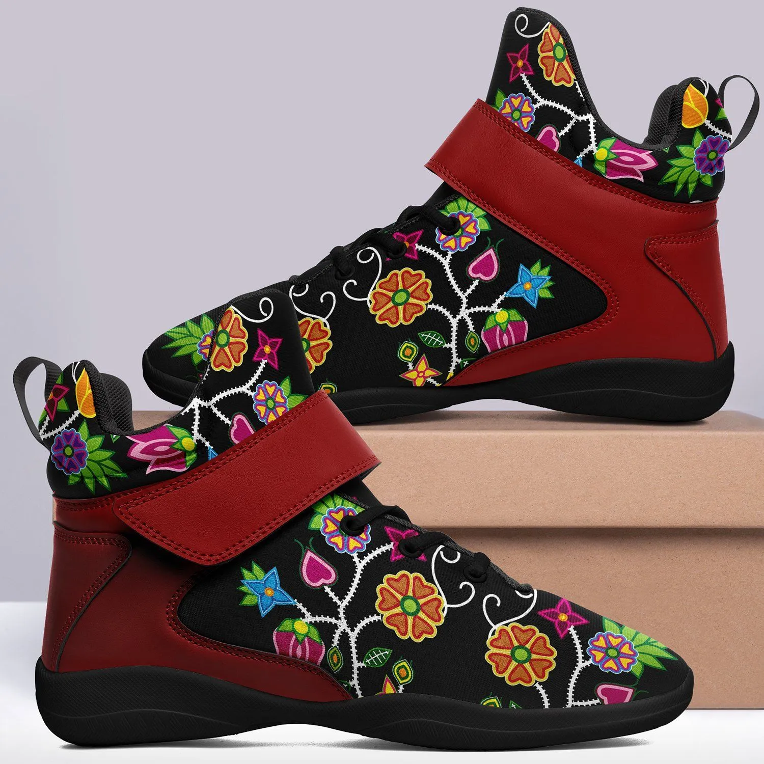 Floral Beadwork Kid's Ipottaa Basketball / Sport High Top Shoes