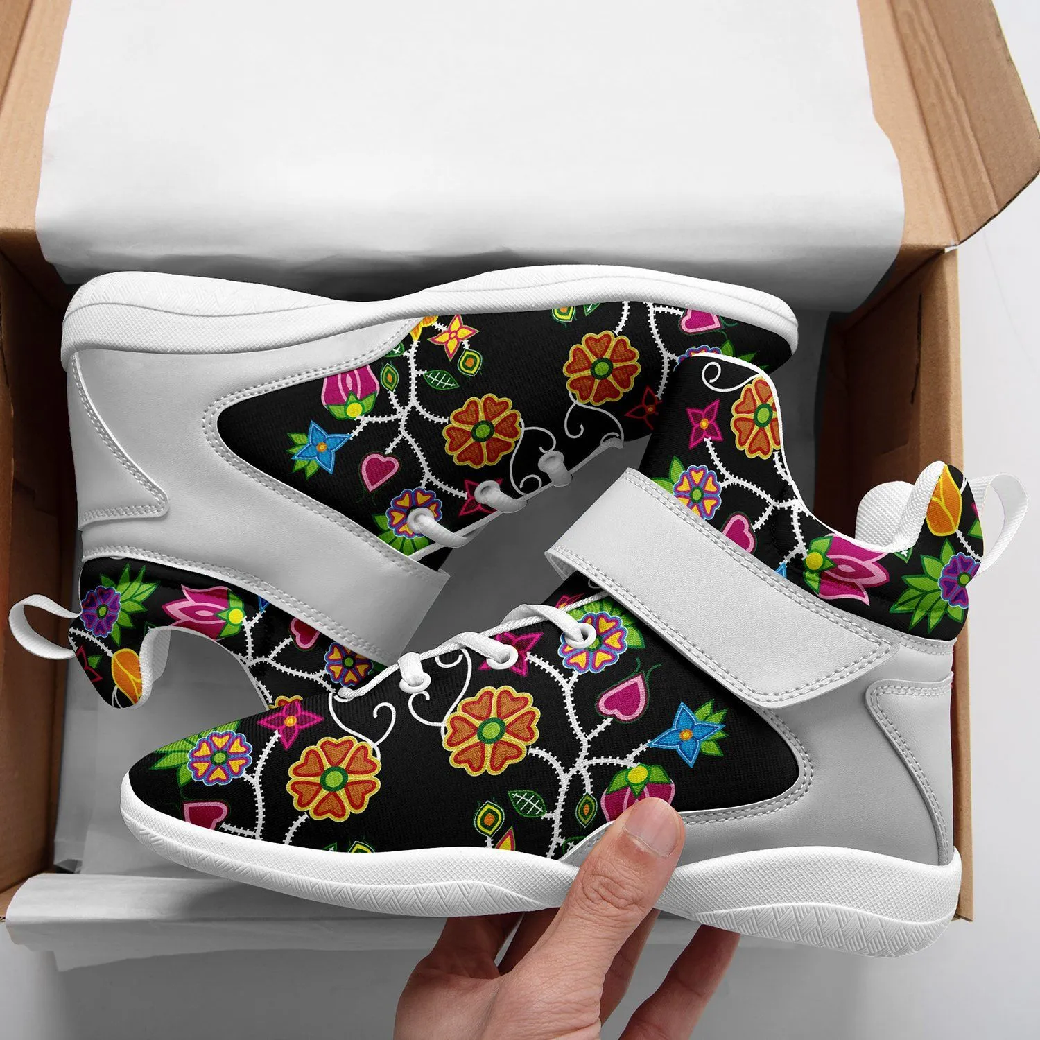 Floral Beadwork Kid's Ipottaa Basketball / Sport High Top Shoes