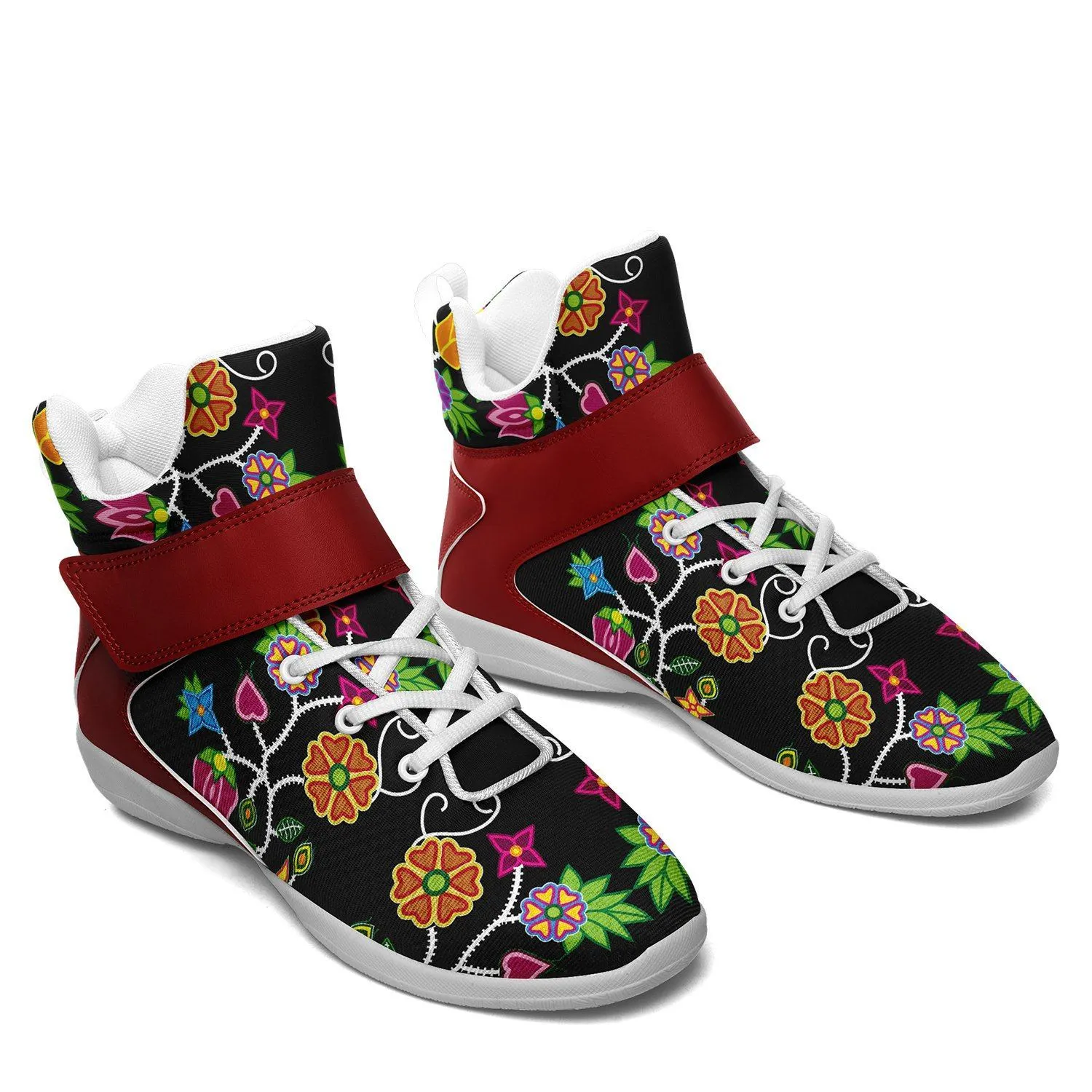 Floral Beadwork Kid's Ipottaa Basketball / Sport High Top Shoes