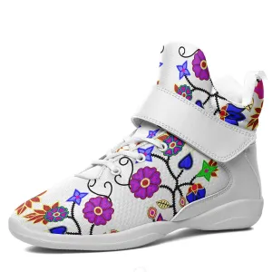 Floral Beadwork Seven Clans White Ipottaa Basketball / Sport High Top Shoes - White Sole