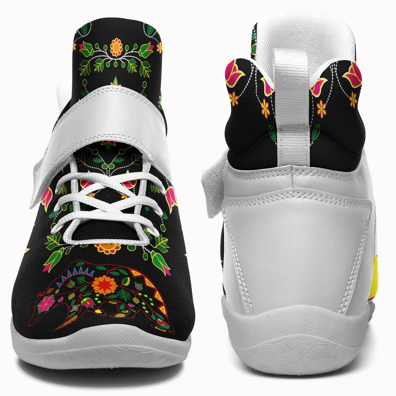 Floral Bear Kid's Ipottaa Basketball / Sport High Top Shoes