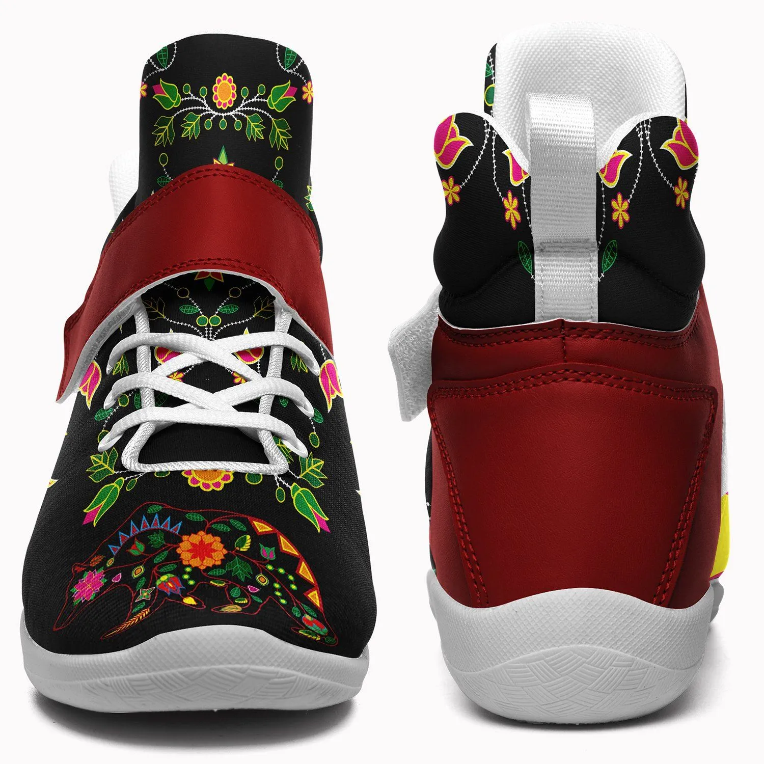 Floral Bear Kid's Ipottaa Basketball / Sport High Top Shoes