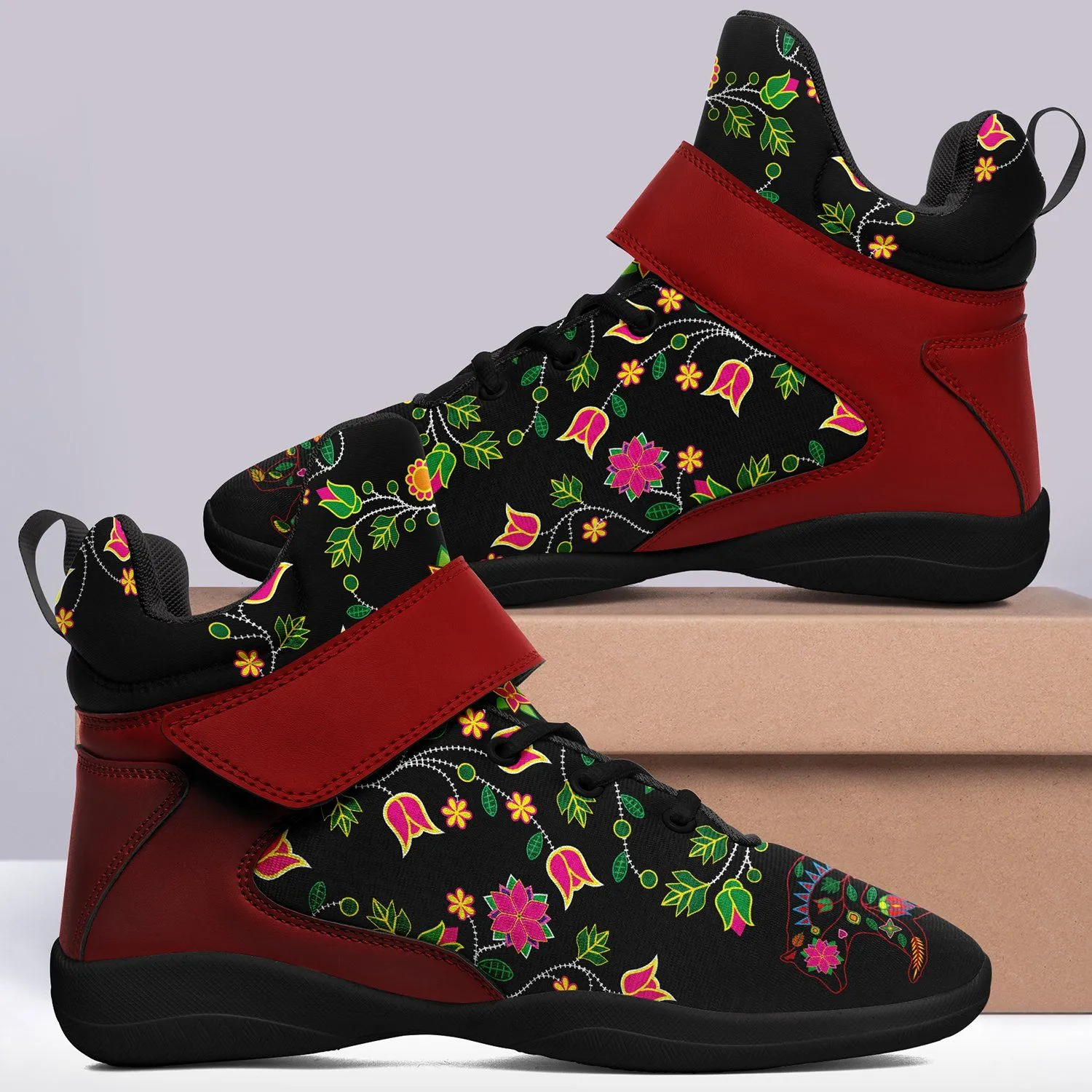 Floral Bear Kid's Ipottaa Basketball / Sport High Top Shoes