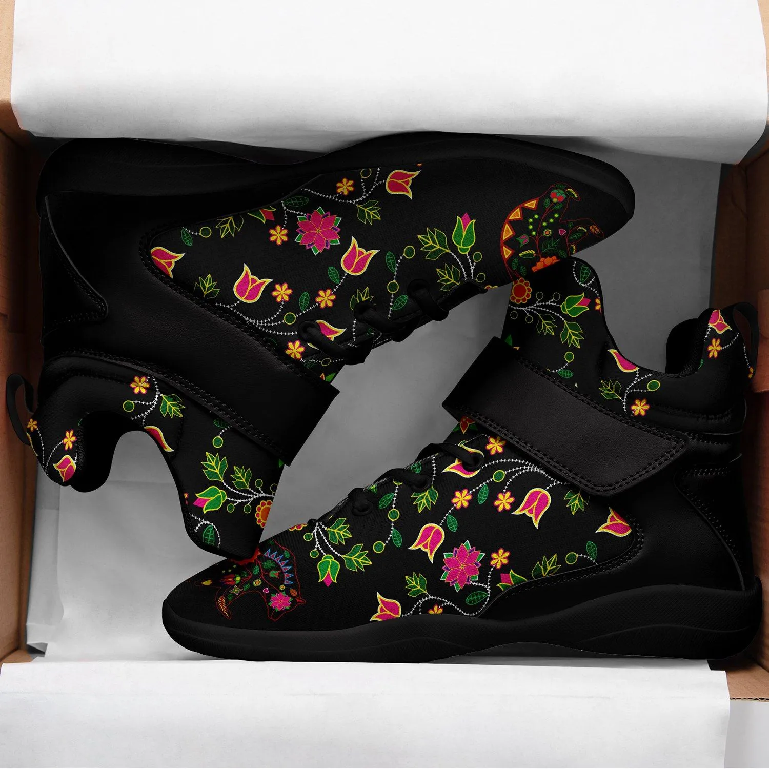 Floral Bear Kid's Ipottaa Basketball / Sport High Top Shoes