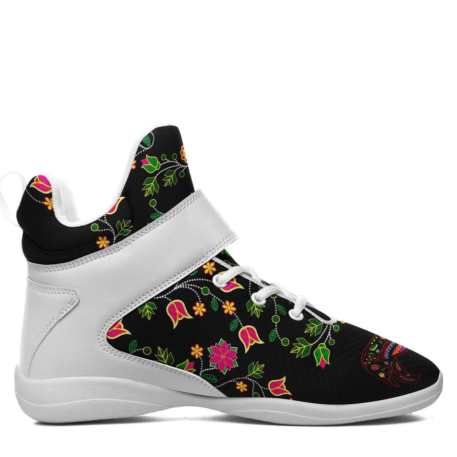 Floral Wolf Ipottaa Basketball / Sport High Top Shoes - White Sole