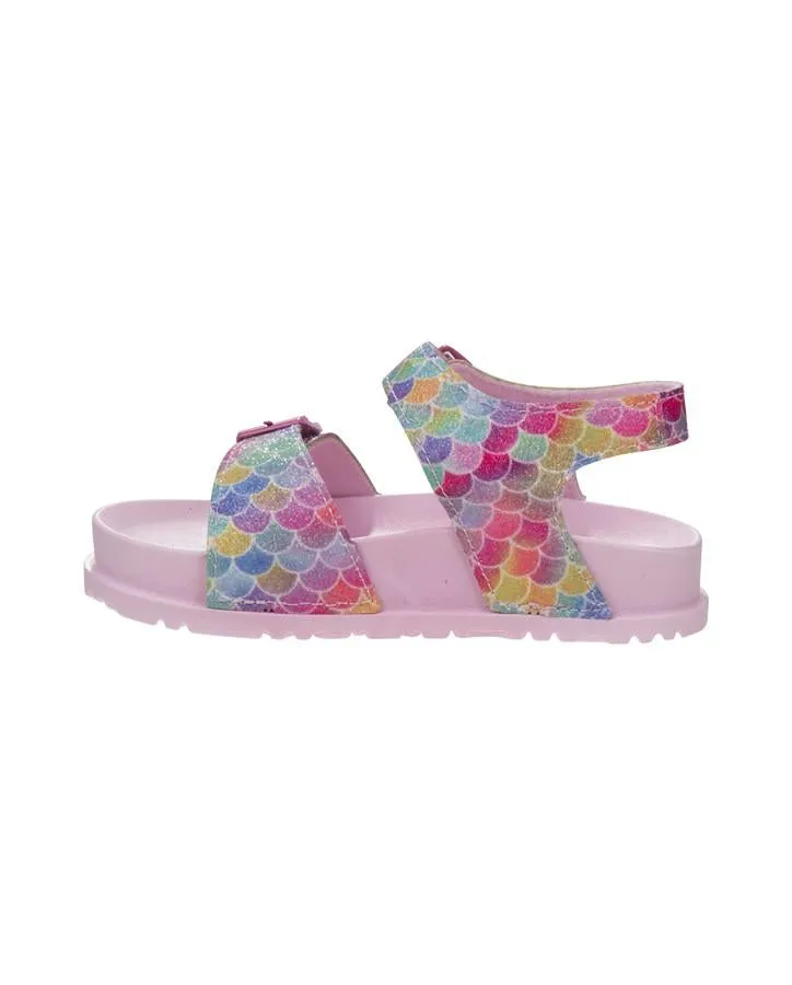 Girls Multi Mermaid Scale Buckle Sandal