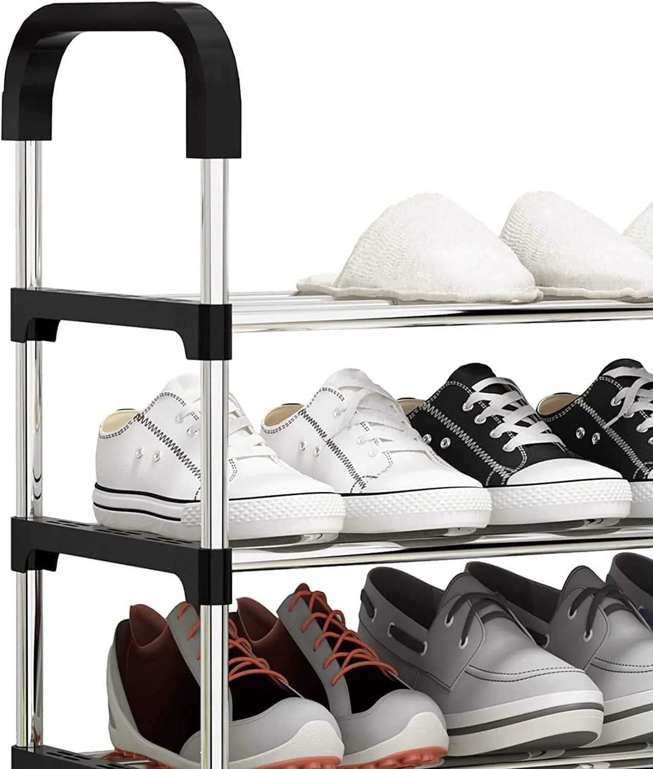 Humongous Stainless Steel Stackable Shoe Rack, Shoe Storage Shelf Organizer, Ideal For Entryway, Living Room, Hallway (5 Tier Shoe Rack)