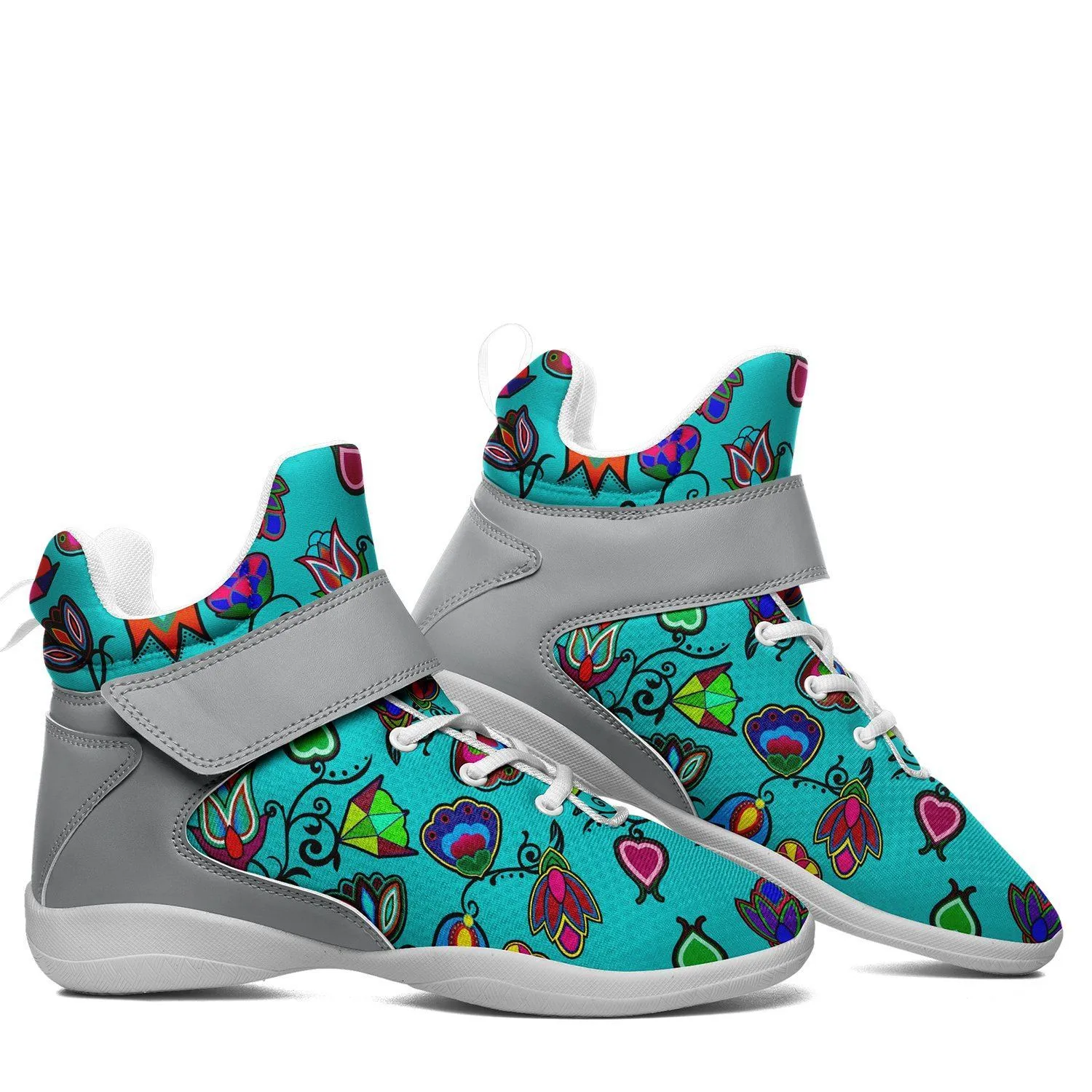 Indigenous Paisley Sky Ipottaa Basketball / Sport High Top Shoes - White Sole