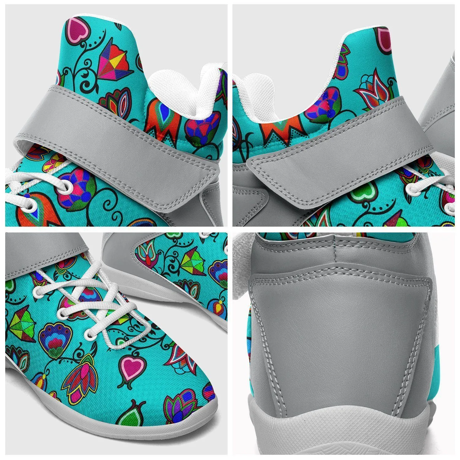 Indigenous Paisley Sky Ipottaa Basketball / Sport High Top Shoes - White Sole