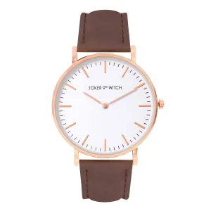 Joker & Witch Hope White Dial Brown Faux Leather Analogue Watch for Women