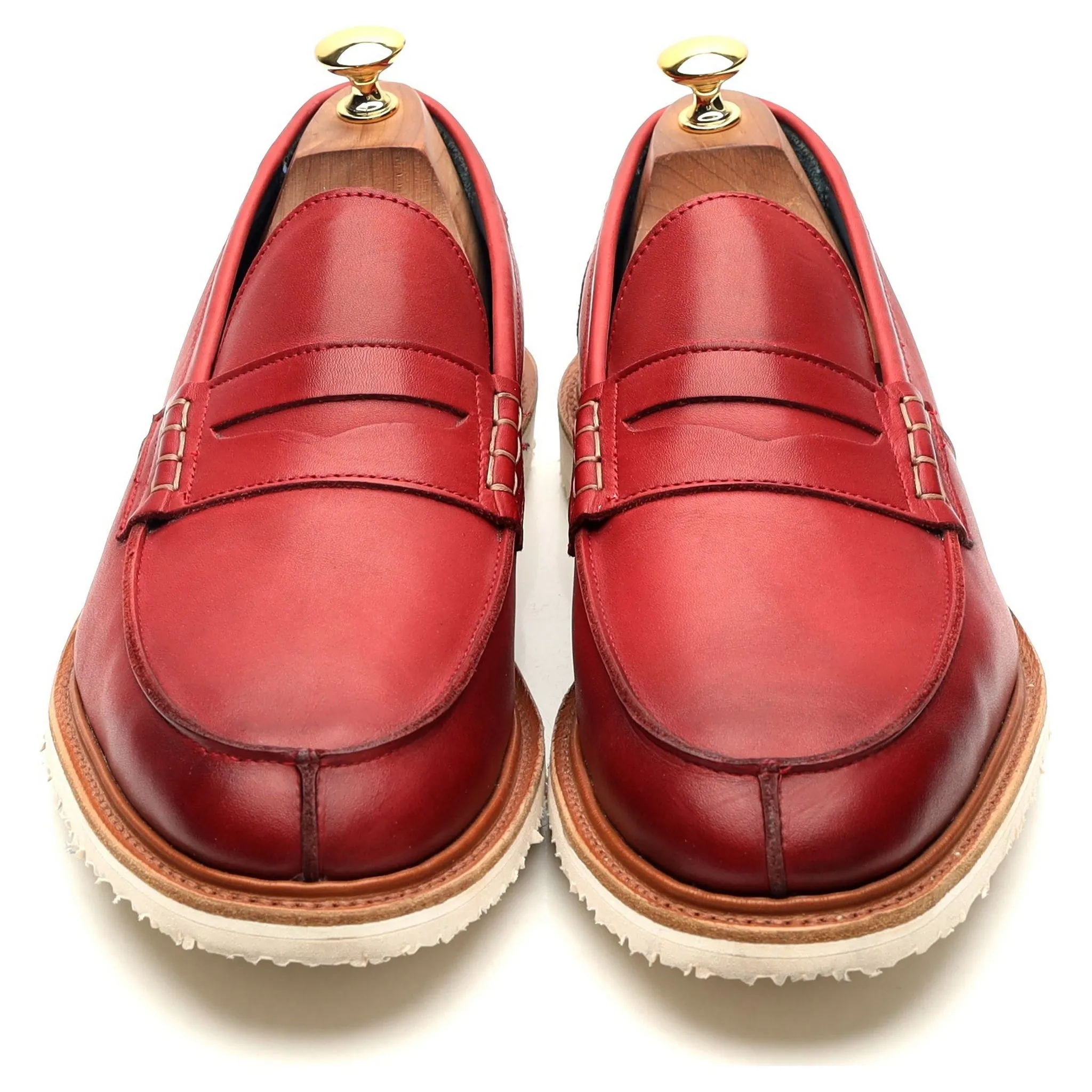 'Jordon' Red Leather Loafers UK 9.5