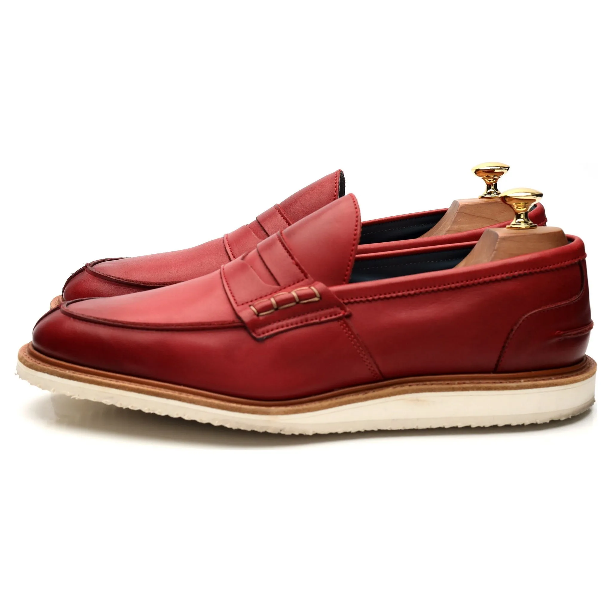 'Jordon' Red Leather Loafers UK 9.5