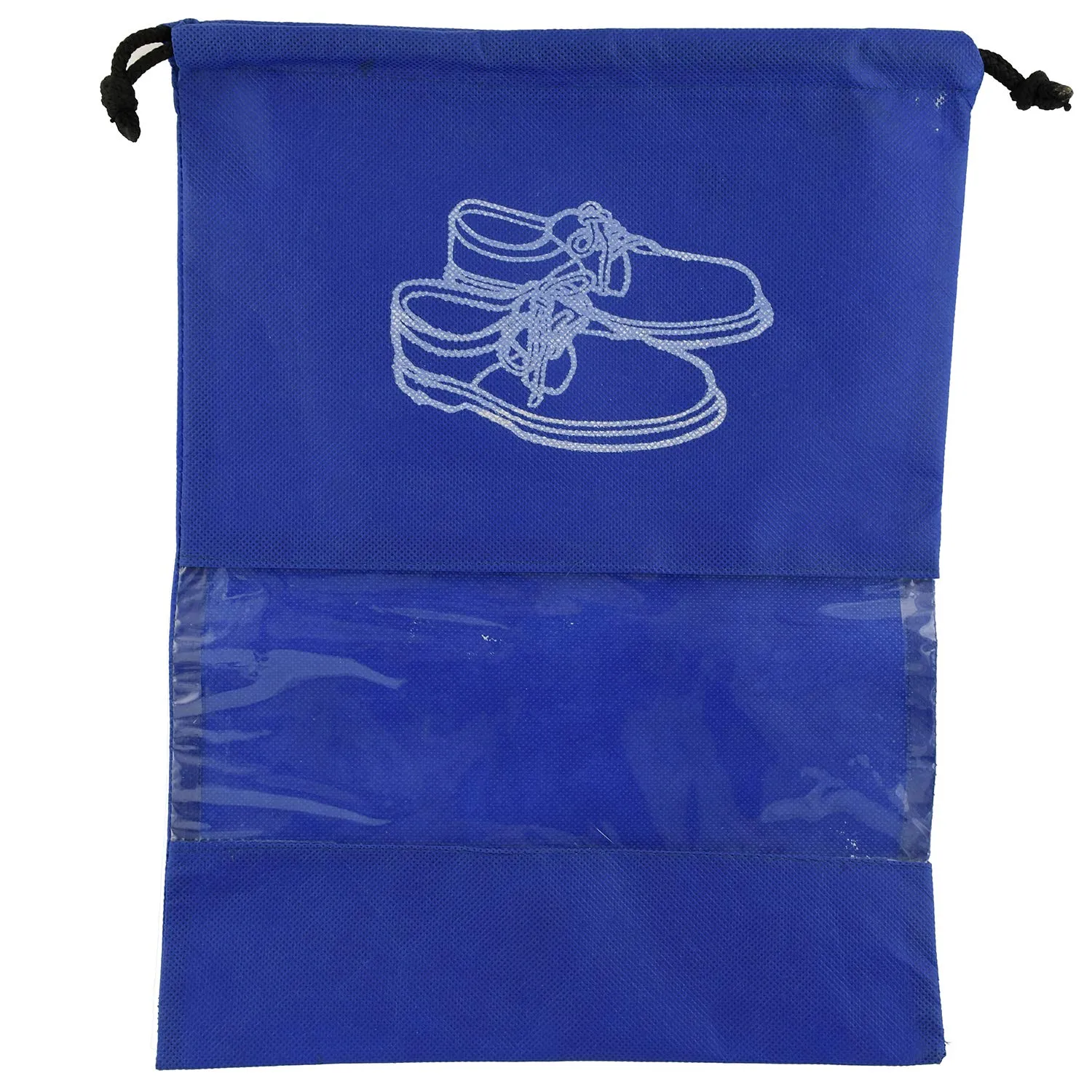 Kuber Industries 18 Piece Non Woven Travel Shoe Cover, String Bag Organizer, Royal Blue -CTMTC039492