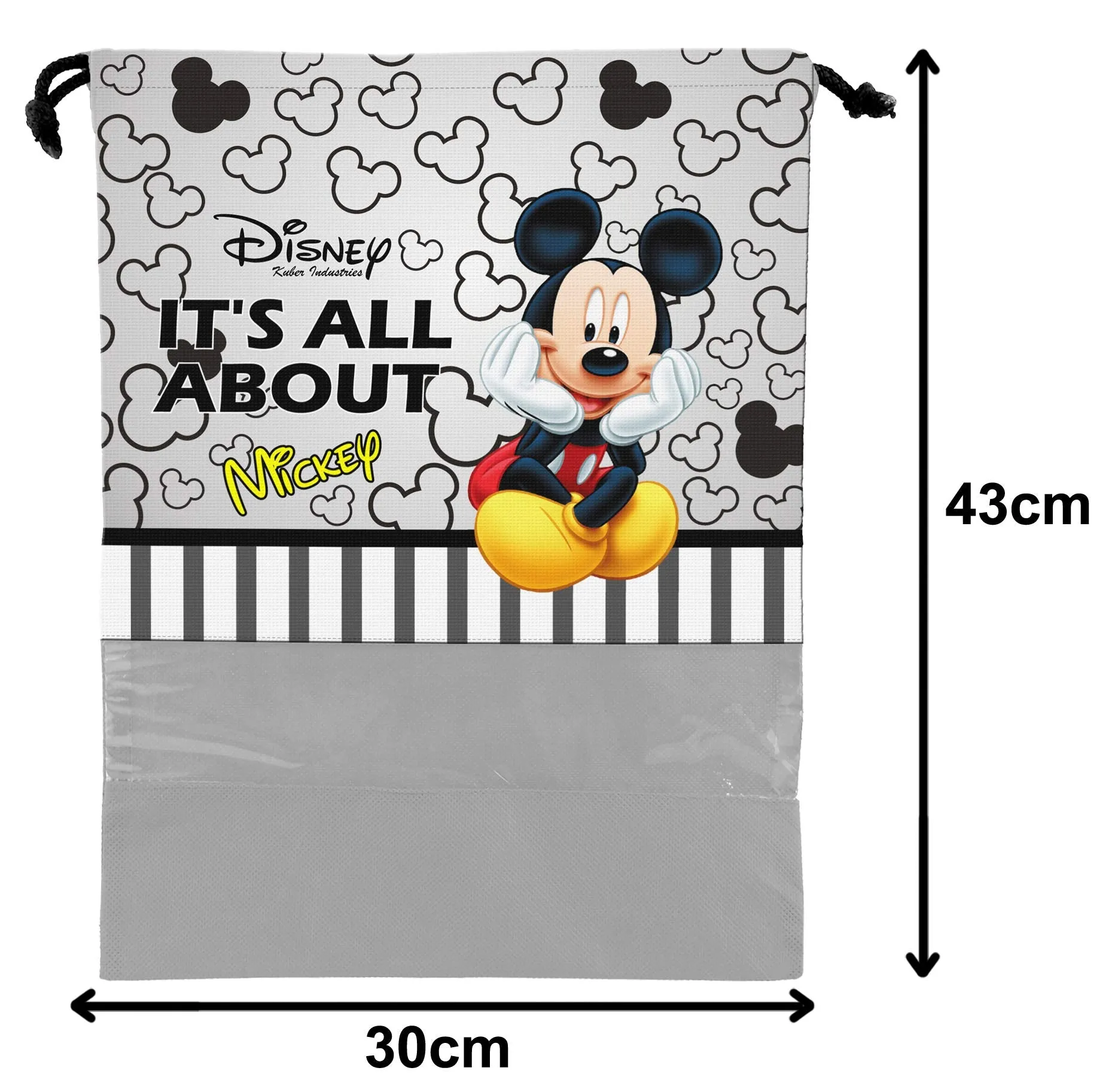 Kuber Industries Portable Travel Shoe Bags Dust-Proof Shoe Organizer Space Saving Storage Bags, Disney Print (Set of 12,Black & Grey) -HS_35_LUGGAGE18050