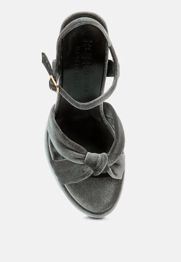 LIDDEL Grey Platform Heel Sandals