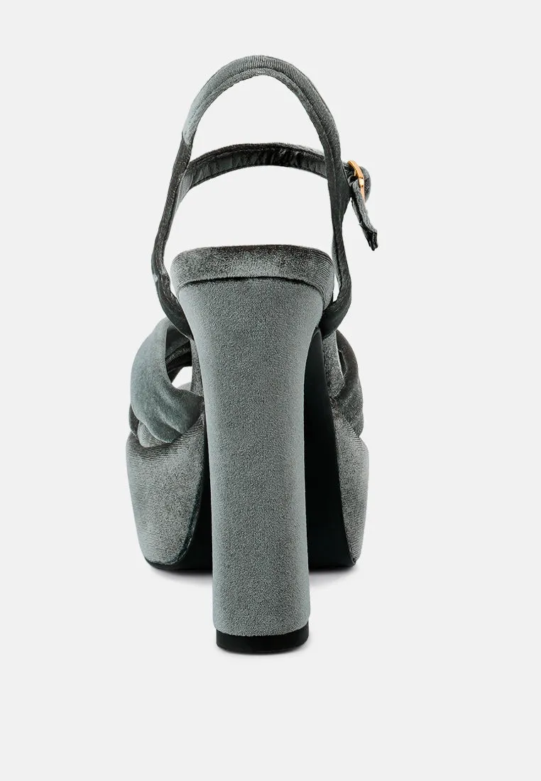 LIDDEL Grey Platform Heel Sandals