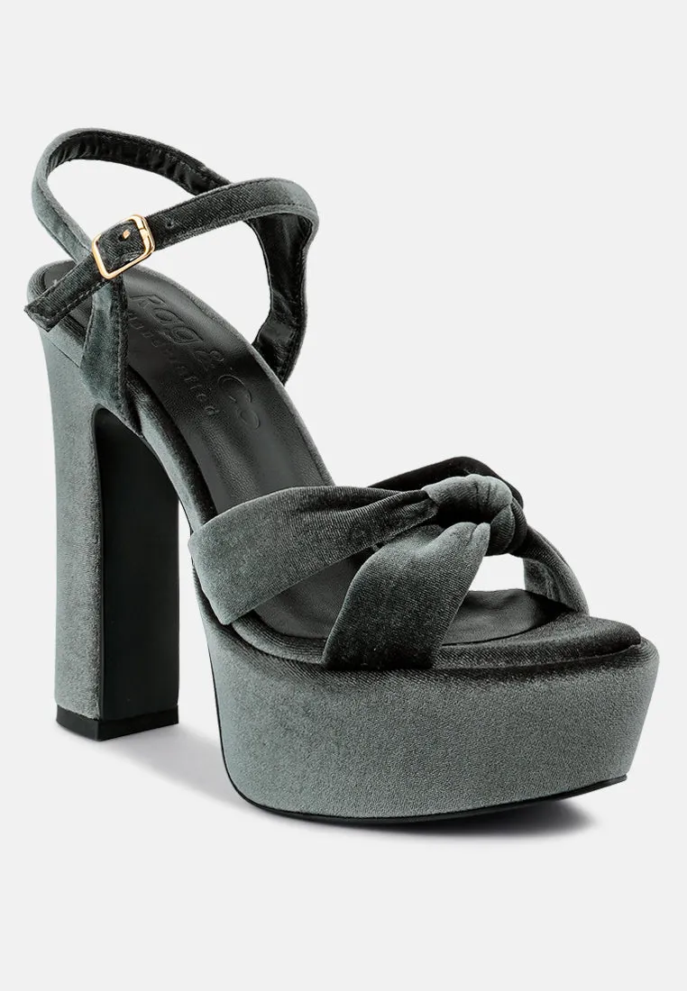 LIDDEL Grey Platform Heel Sandals