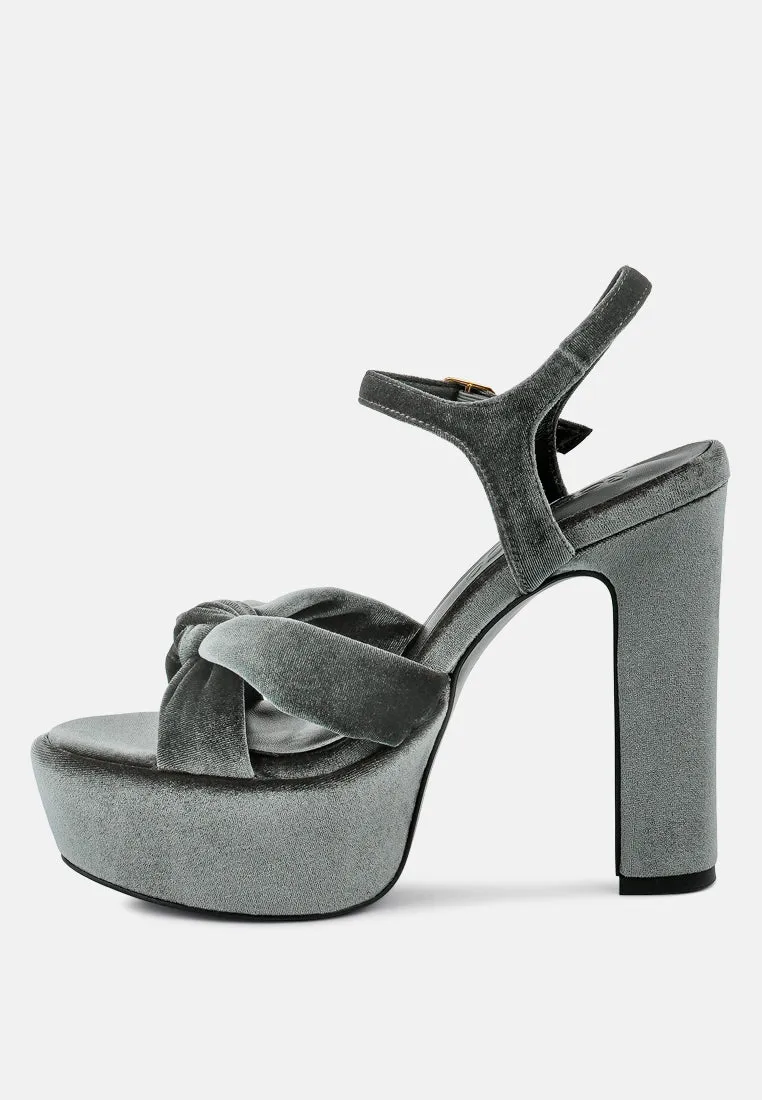 LIDDEL Grey Platform Heel Sandals