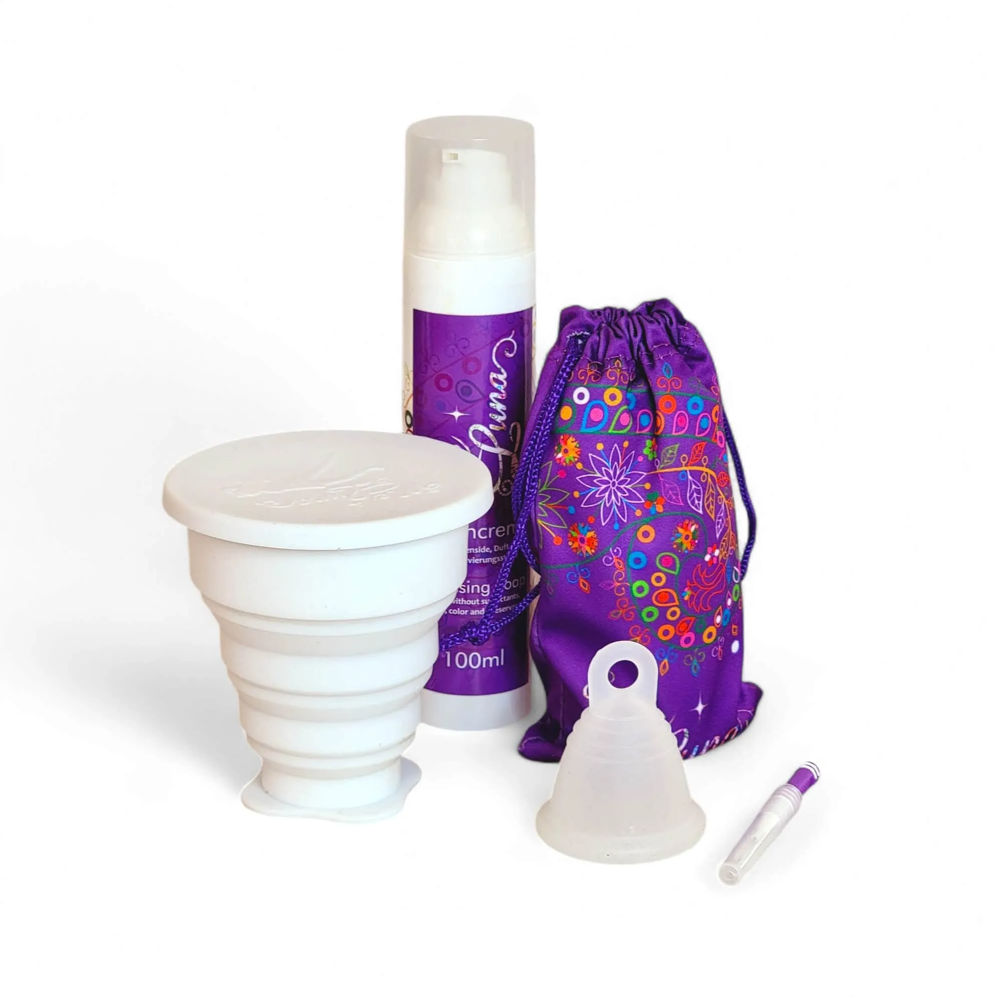 Low Cervix Copy of Colorant-Free Menstrual Cup Kit - Microwave Disinfection