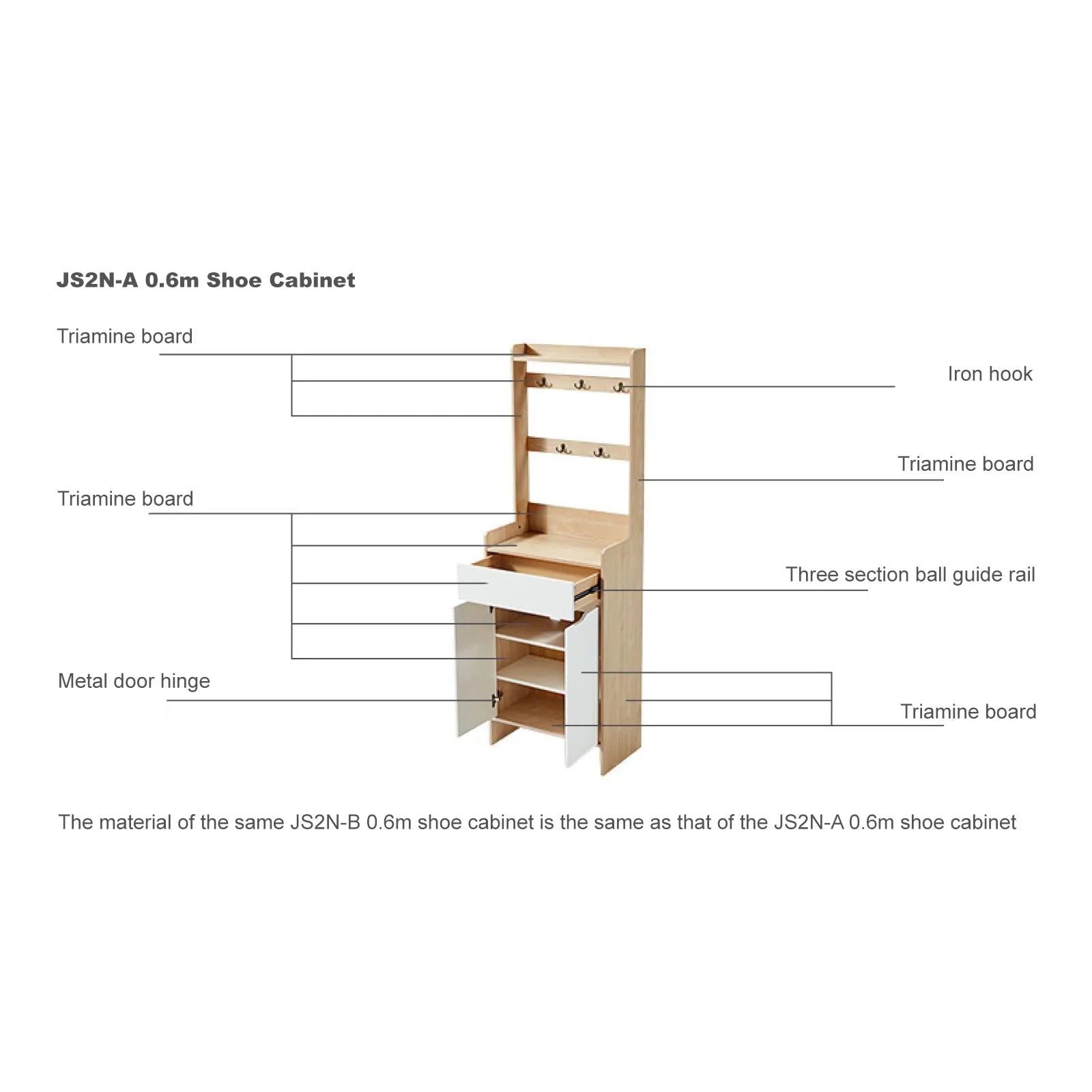 LUCA White Wooden Shoe Cabinet