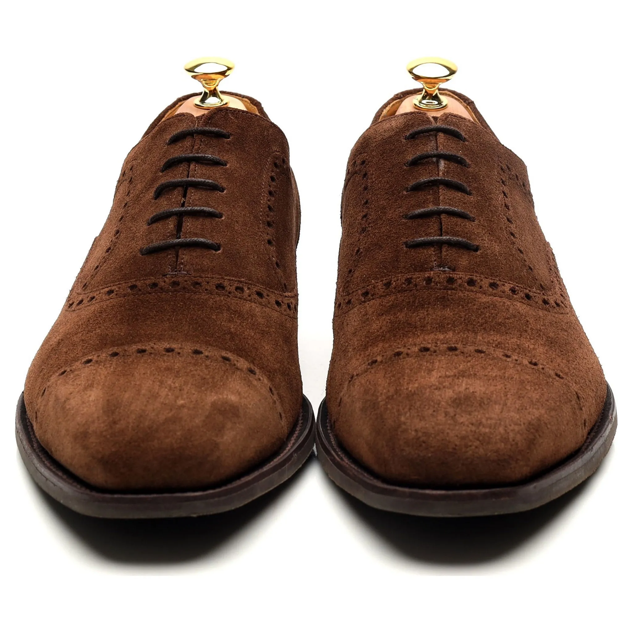 'Luke' Brown Suede Oxford Semi Brogues UK 11 G