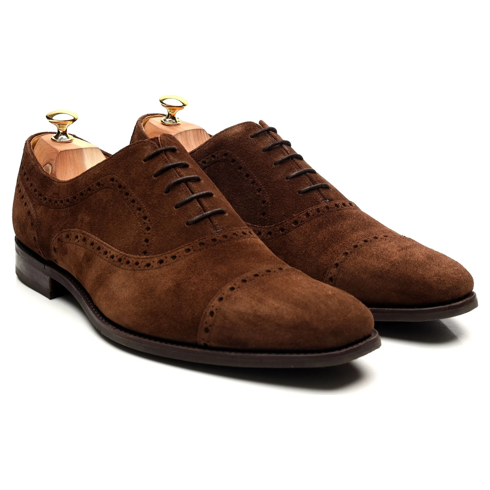 'Luke' Brown Suede Oxford Semi Brogues UK 11 G