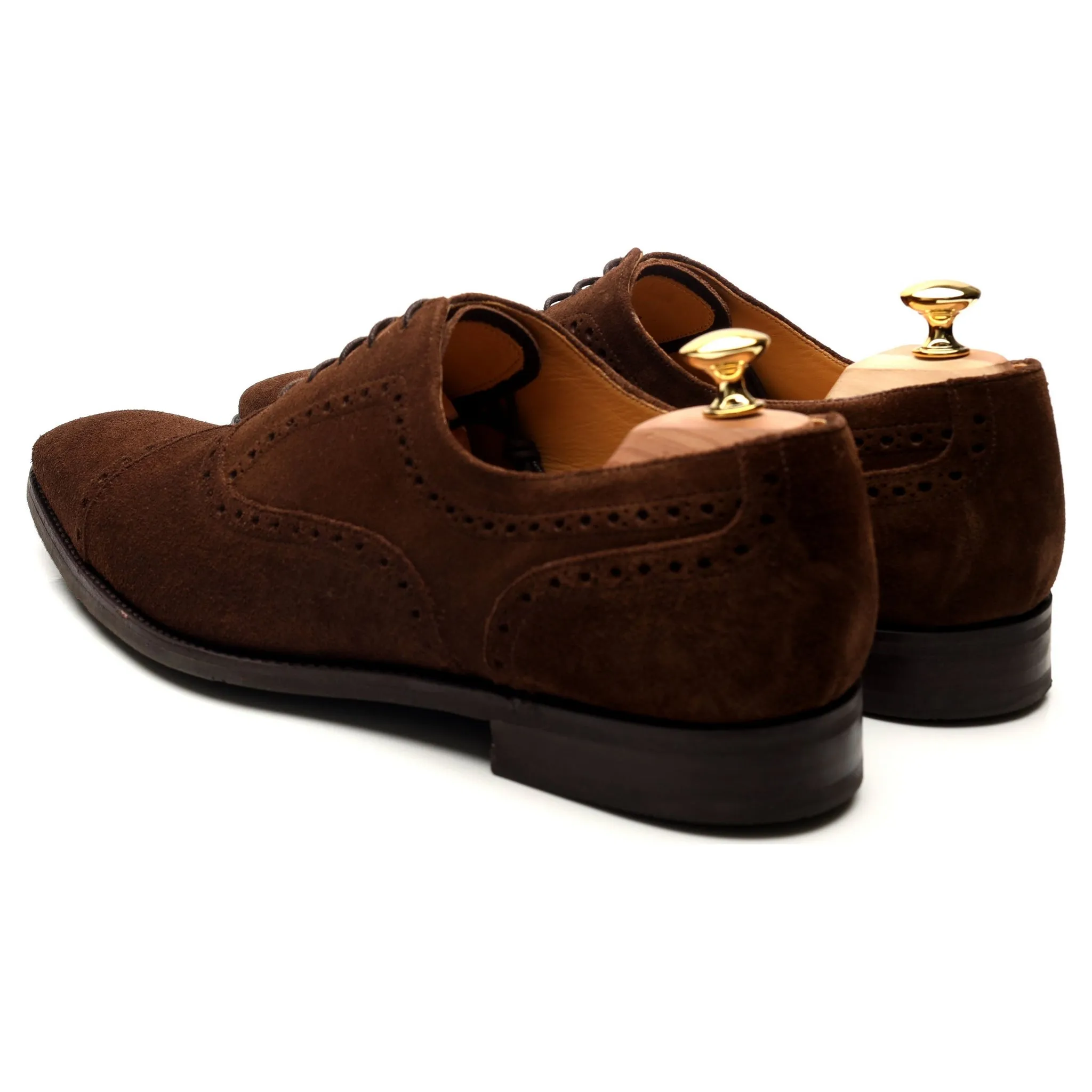 'Luke' Brown Suede Oxford Semi Brogues UK 11 G