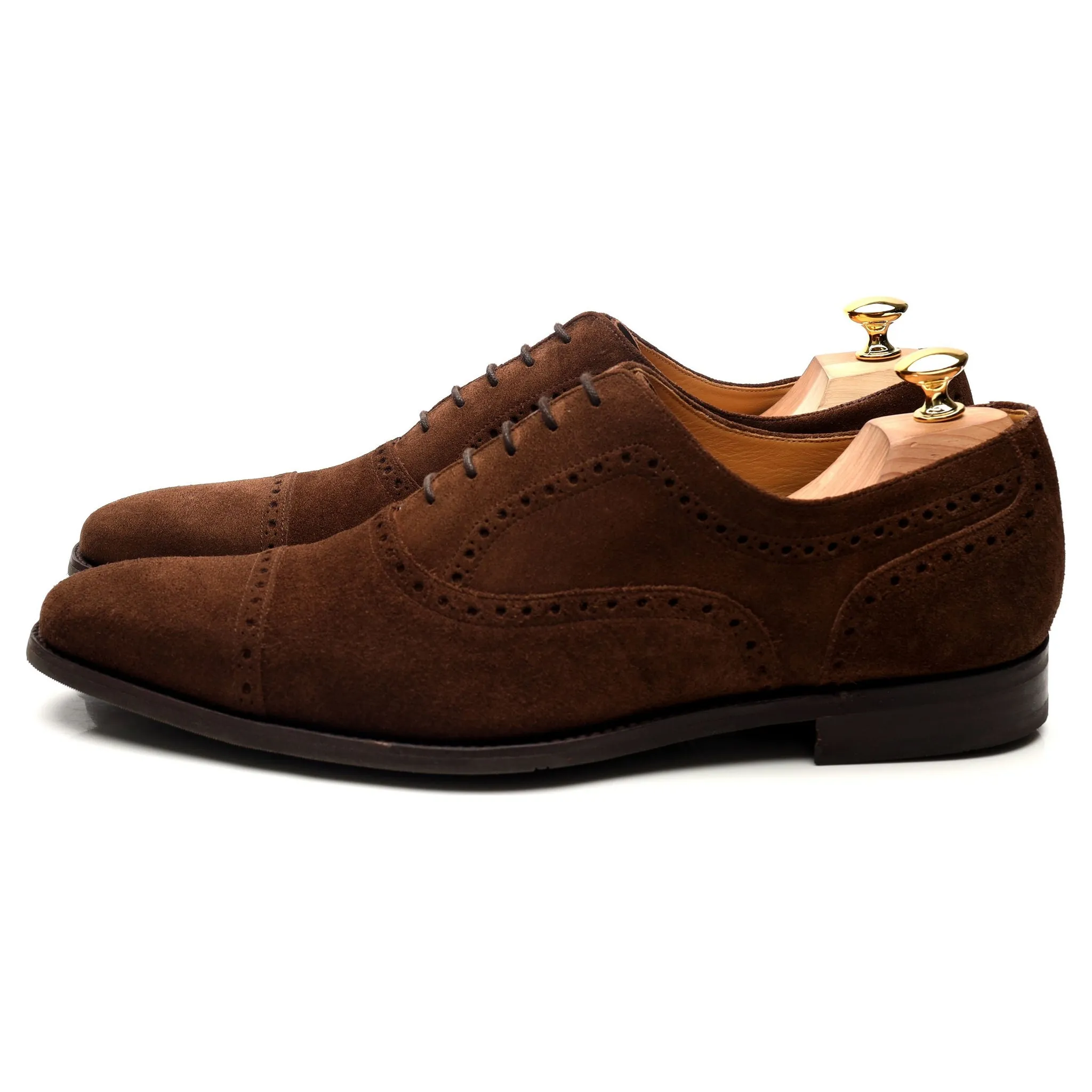 'Luke' Brown Suede Oxford Semi Brogues UK 11 G