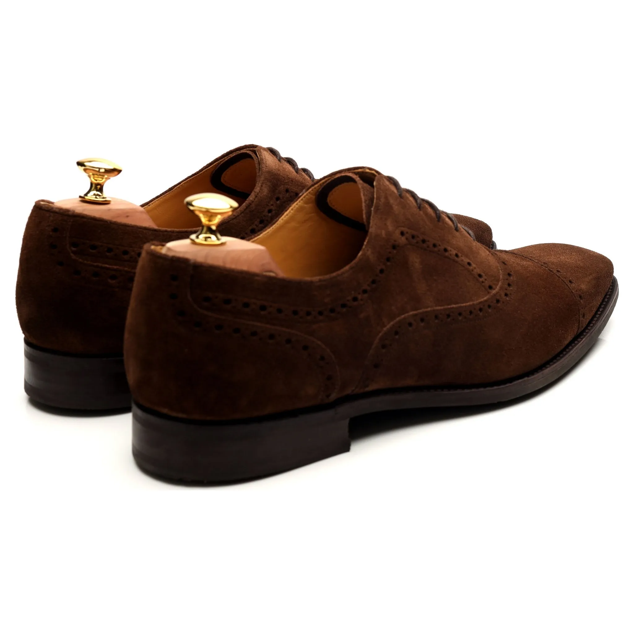 'Luke' Brown Suede Oxford Semi Brogues UK 11 G