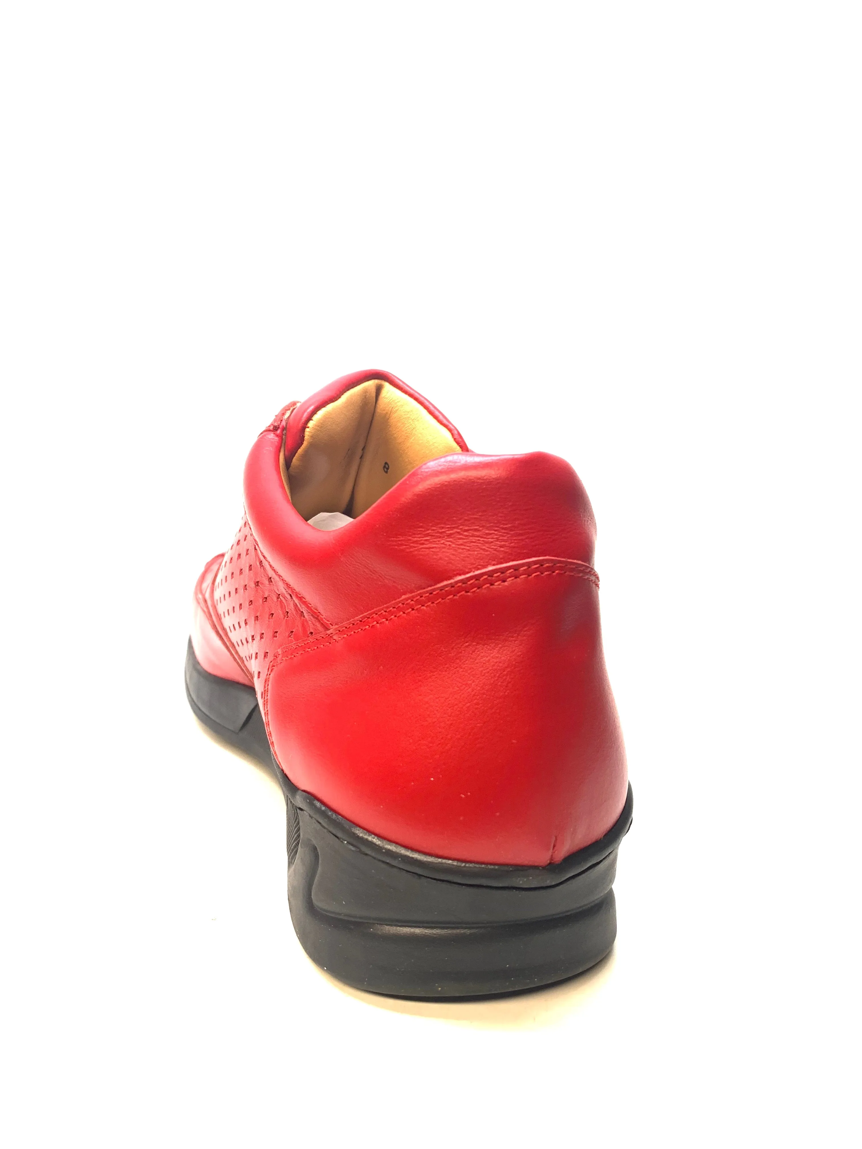 Mauri M770 Red Crocodile Perforated Nappa Leather Sneaker