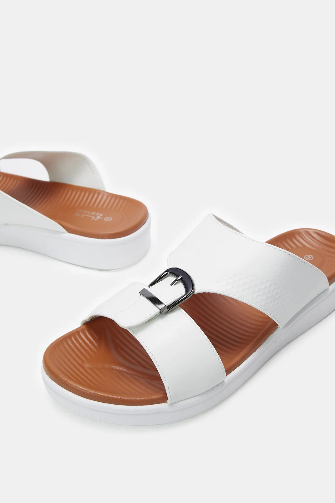 Men White Platform Arabic Sandals